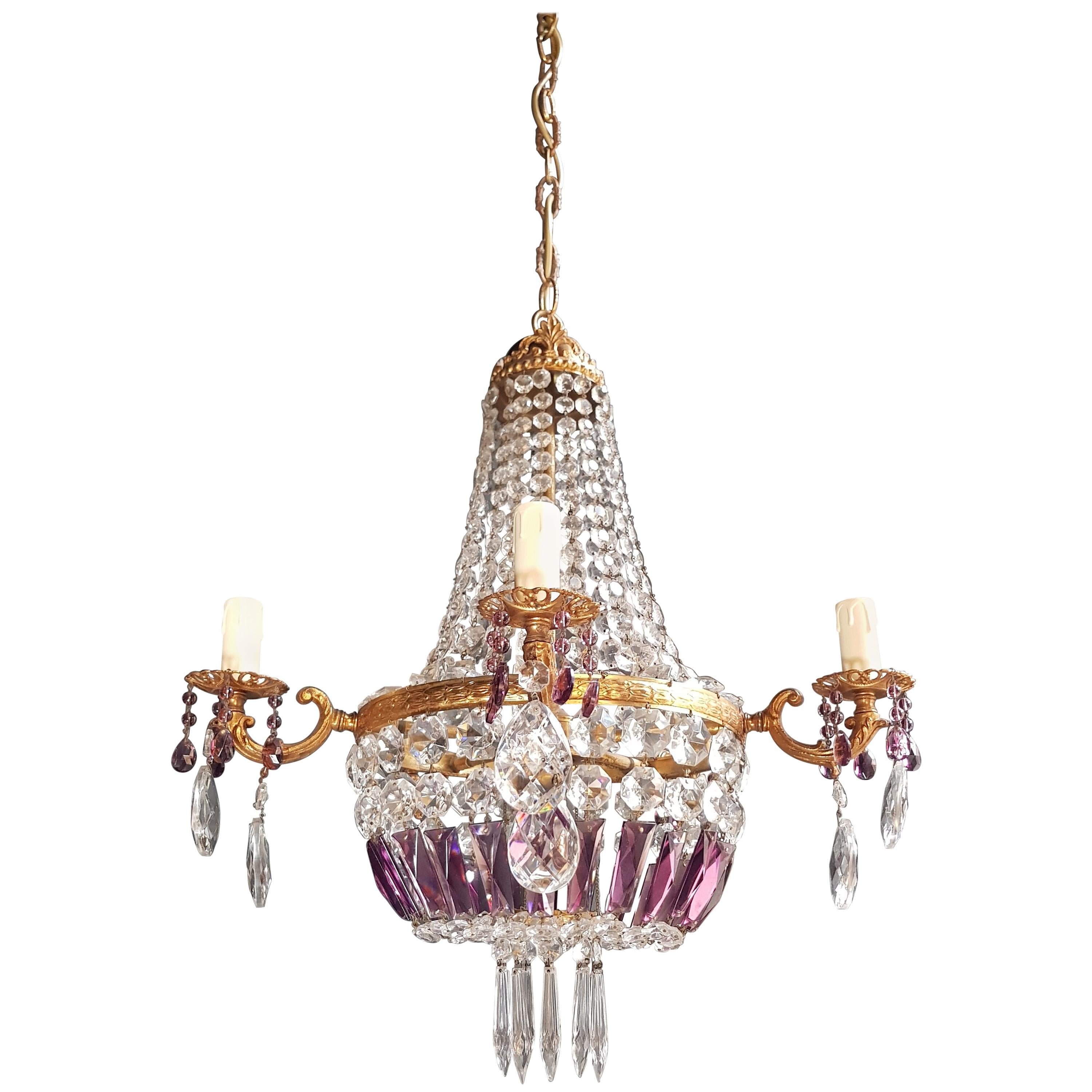 Empire Sac A Pearl Purple Chandelier Crystal Lustre Ceiling