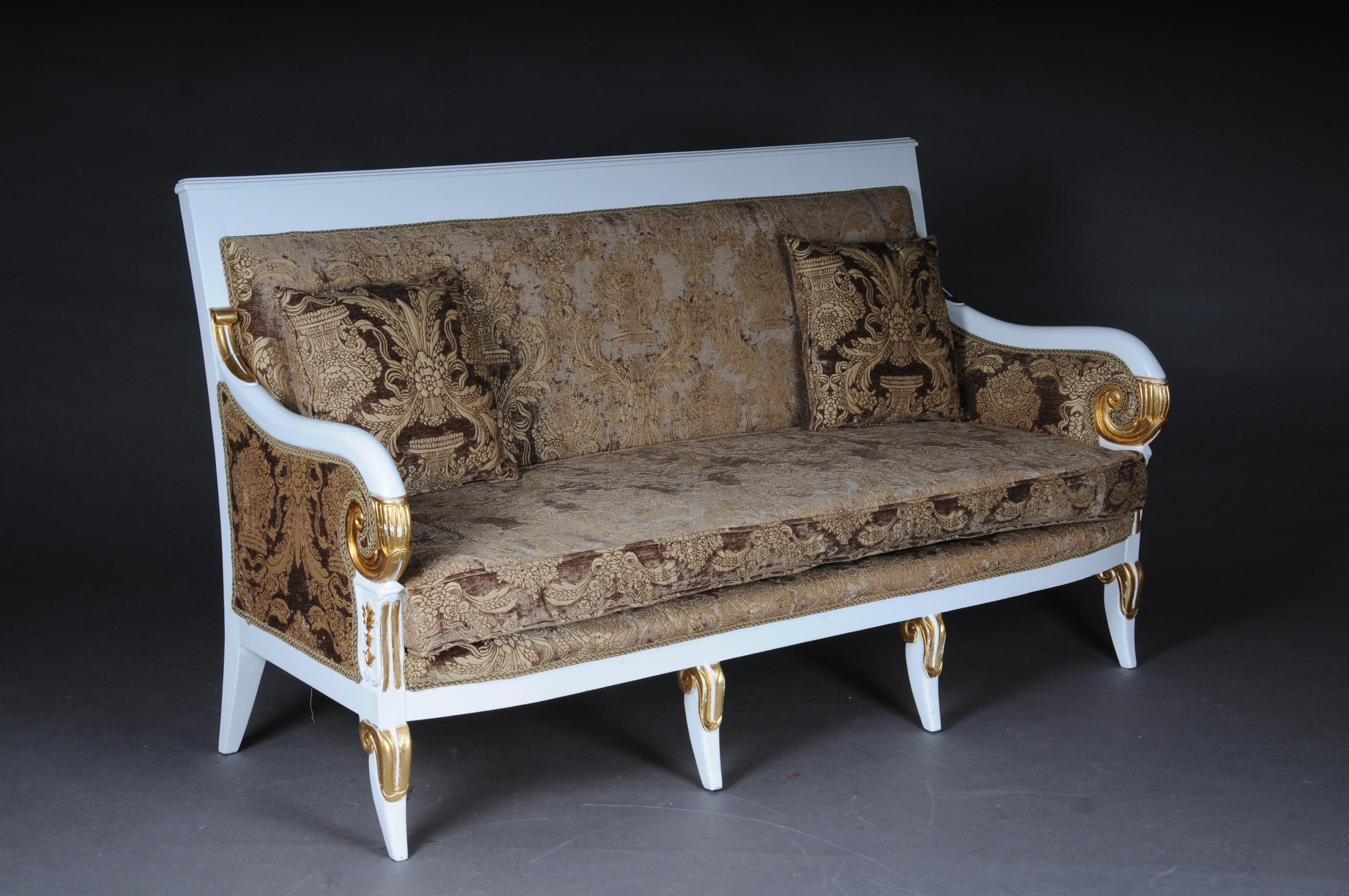 Hand-Carved Empire Salon Seating Group with Side Tables Set Ameublement For Sale