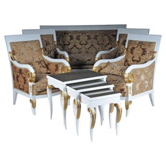 Empire Salon Seating Group with Side Tables Set Ameublement