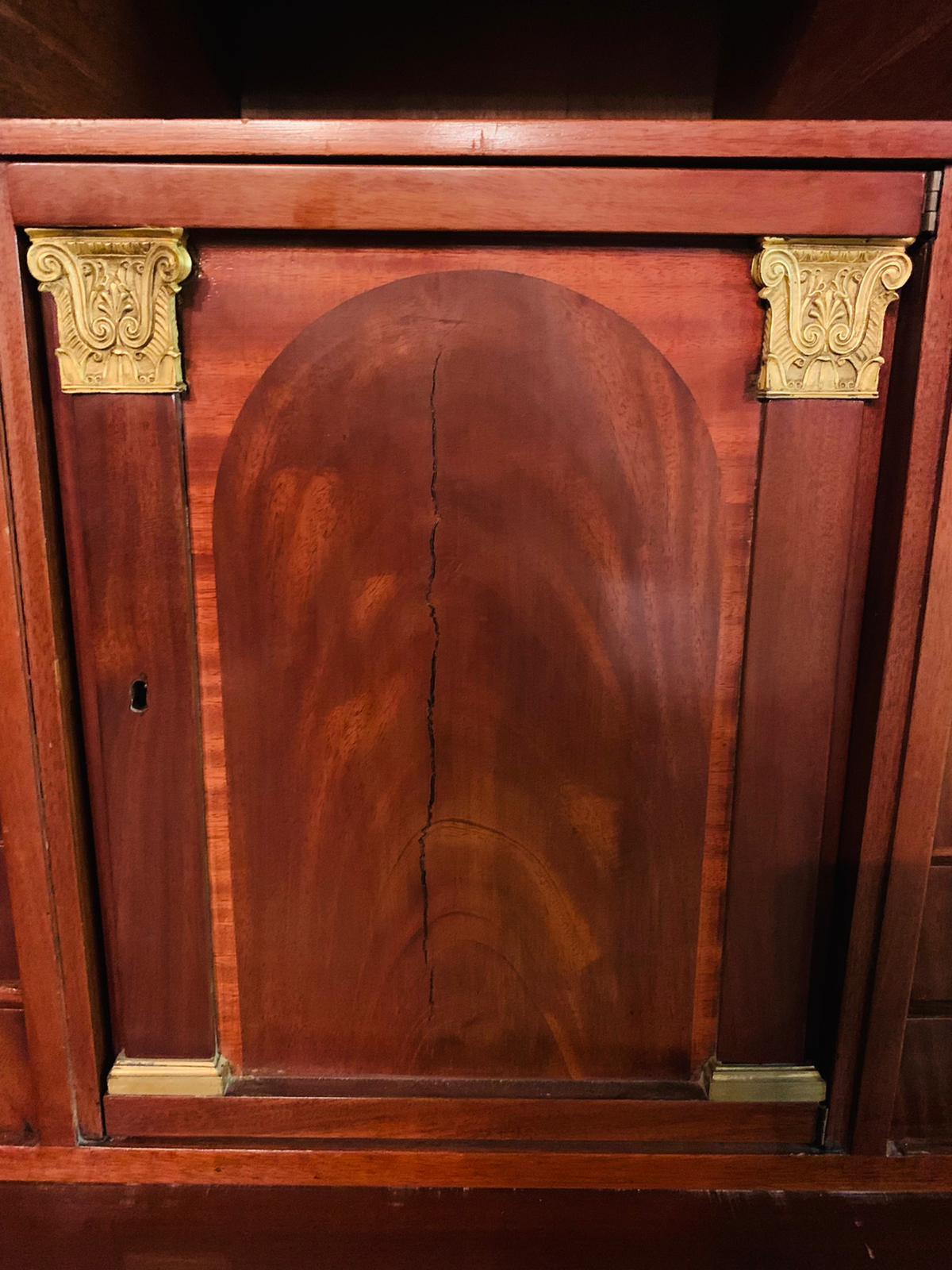 Empire Secretaire around 1800 Mahogany Veneer on Solid Oak Aristocratic Property In Good Condition In Berlin, DE