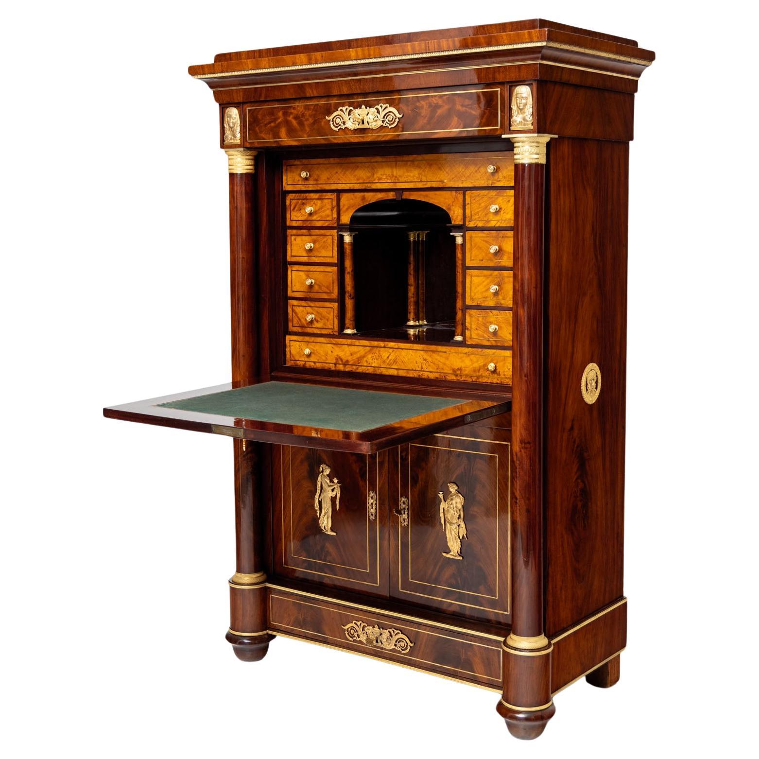 Empire Secretary à abattant, France early 19th century For Sale