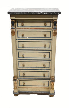 Empire Semainier Chest of Drawers Painted Tall Boy 1880
