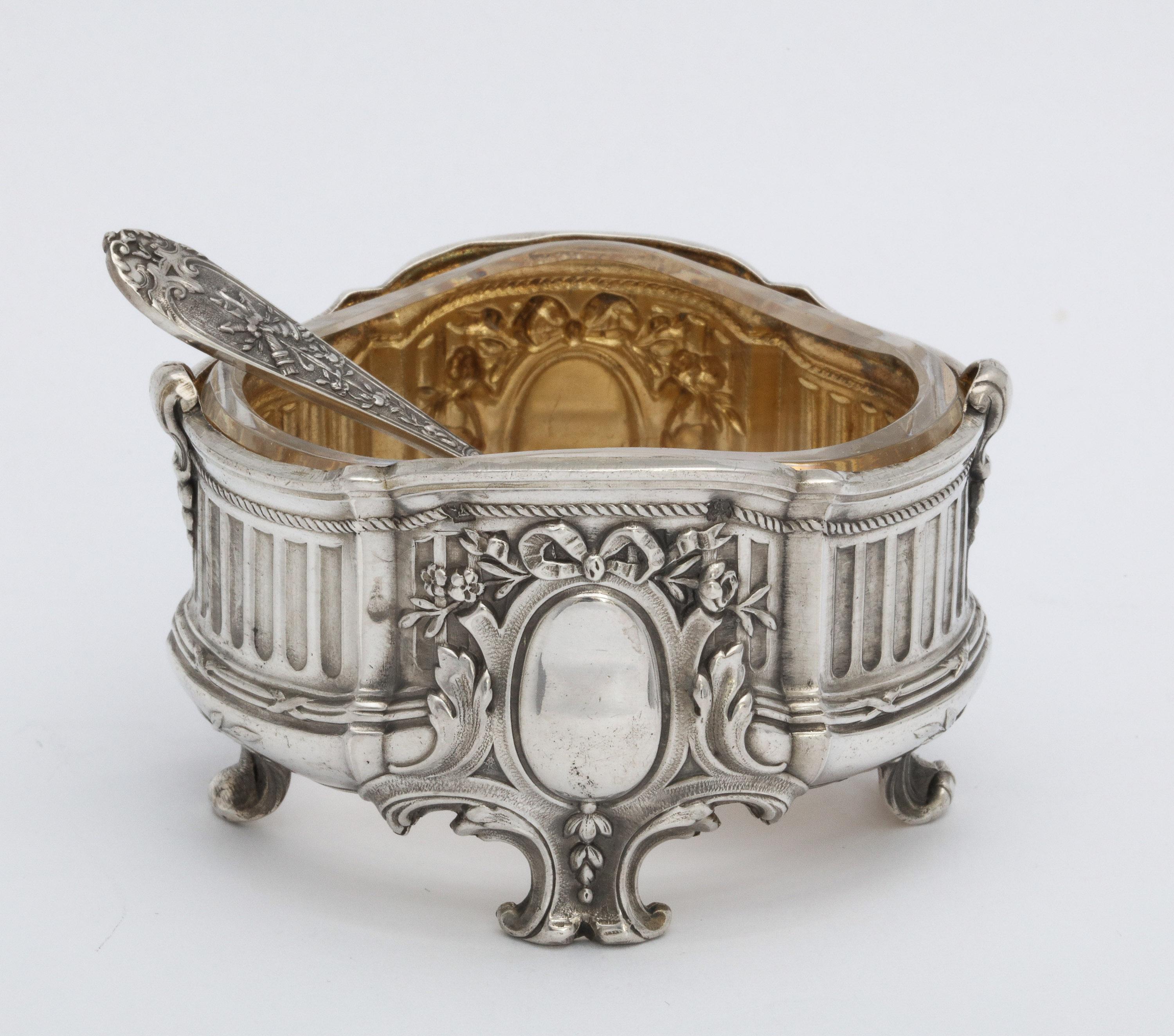 Early 20th Century Empire Set of Four French Sterling Silver '.950' Footed Open Salt Cellars-Venner For Sale