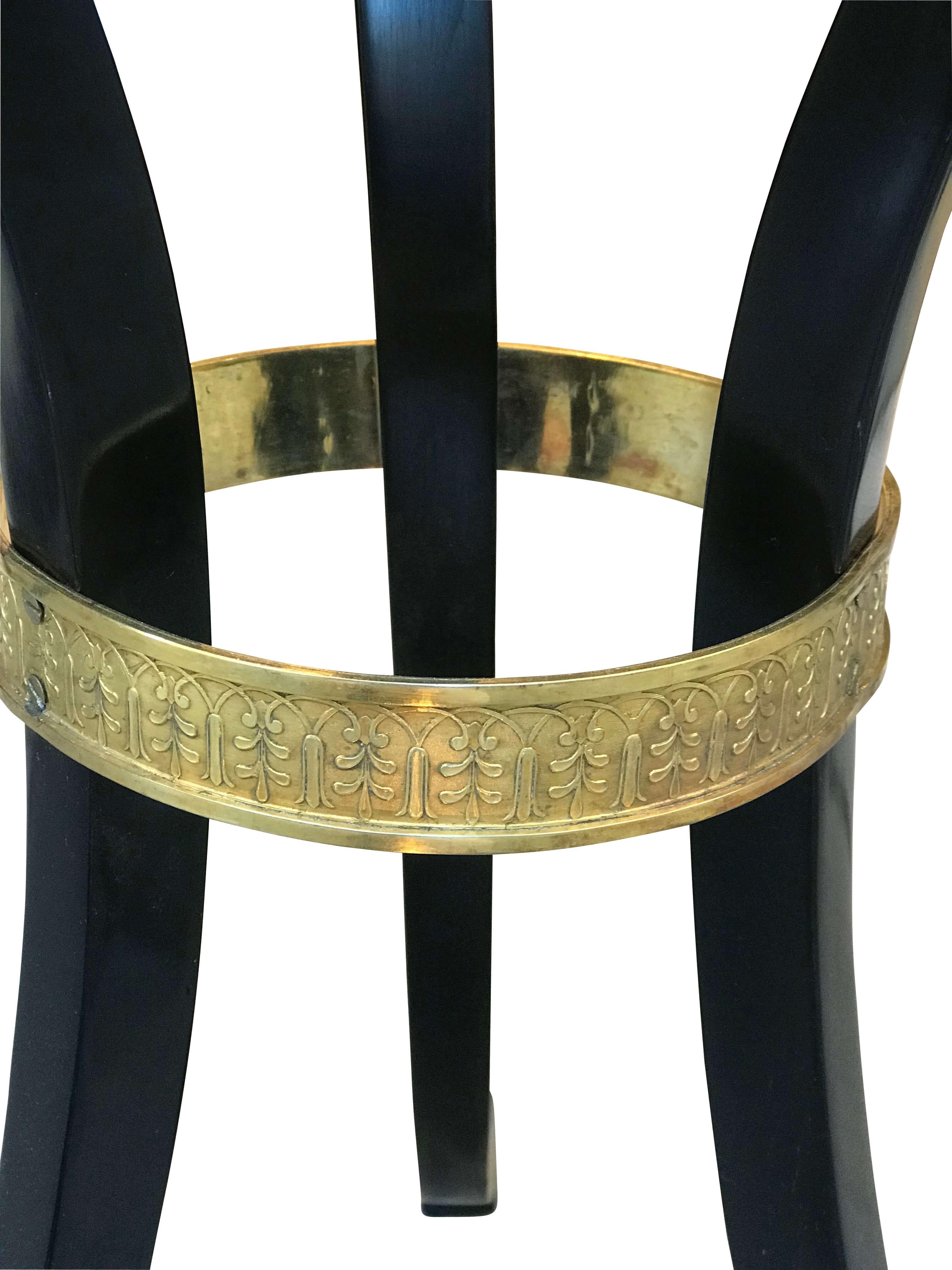 Austrian Empire Side Table, Ebonized Wood and Brass, Austria, circa 1815