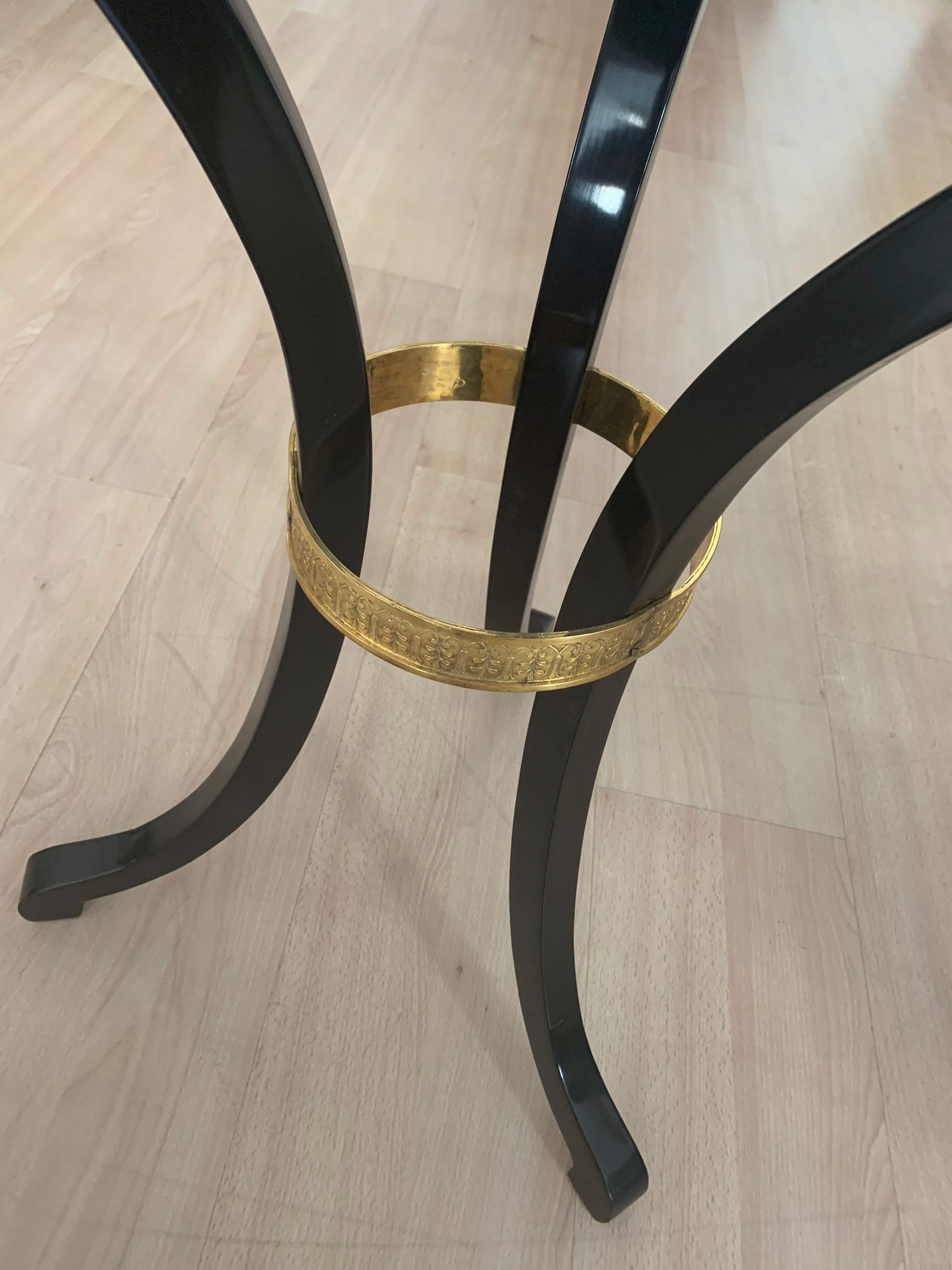 Empire Side Table, Ebonized Wood and Brass, Austria, circa 1815 In Good Condition In Regensburg, DE