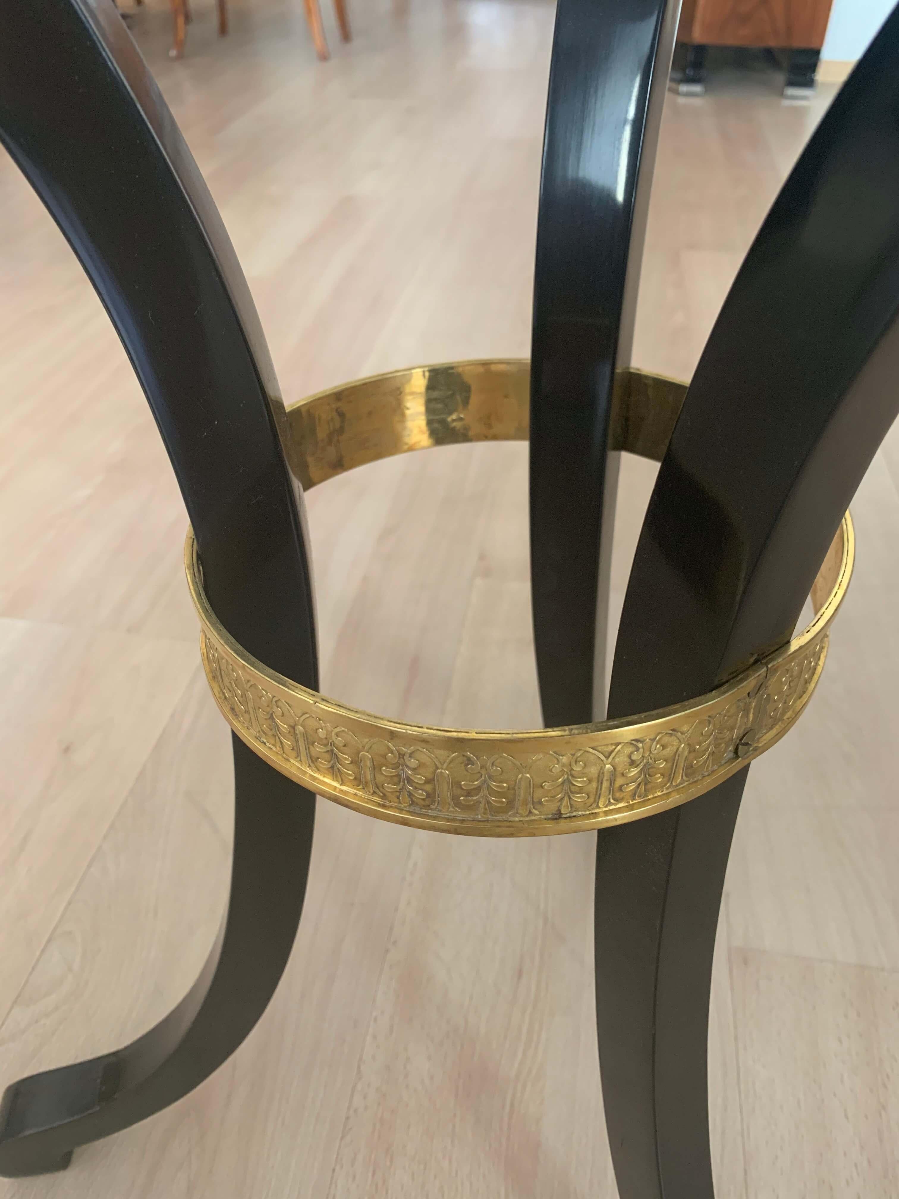 Early 19th Century Empire Side Table, Ebonized Wood and Brass, Austria, circa 1815