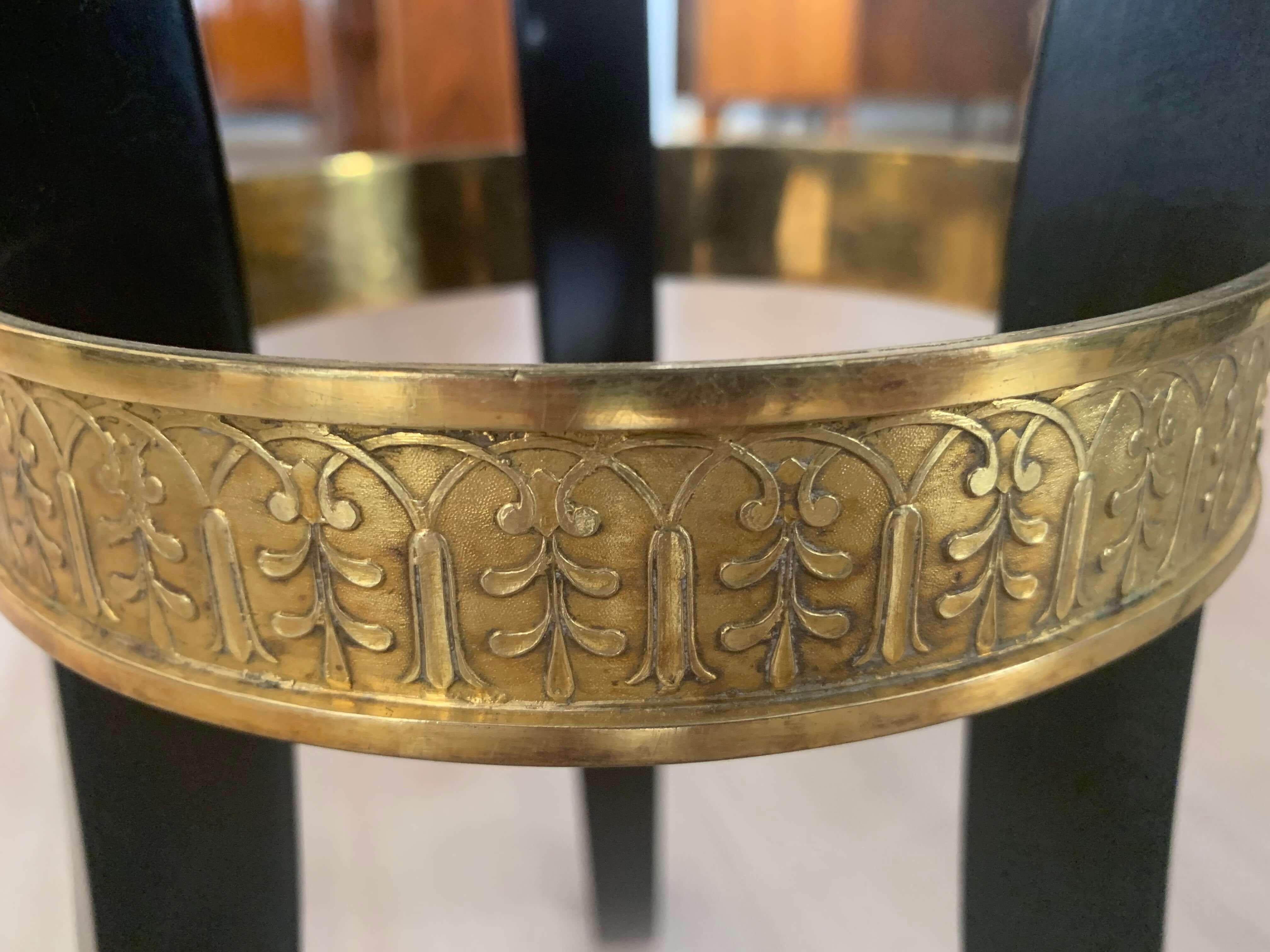 Empire Side Table, Ebonized Wood and Brass, Austria, circa 1815 1