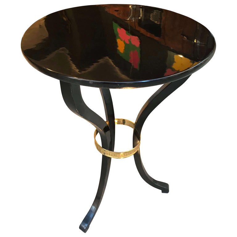 Empire Side Table, Ebonized Wood and Brass, Austria, circa 1815 For Sale