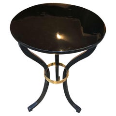 Empire Side Table, Ebonized Wood and Brass, Austria, circa 1815