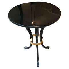 Empire Side Table, Ebonized Wood and Brass, Austria, circa 1815