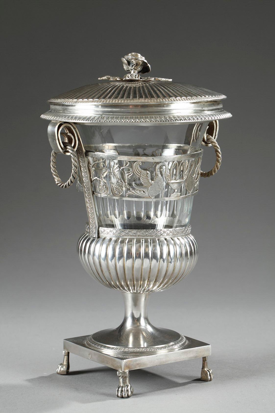 Empire Silver and Crystal Sweetmeat Basket 6