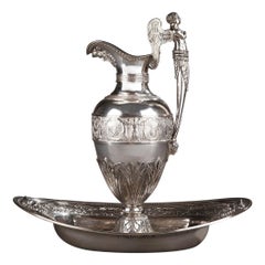 Empire Silver Ewer with its Bowl by Edme Gelez