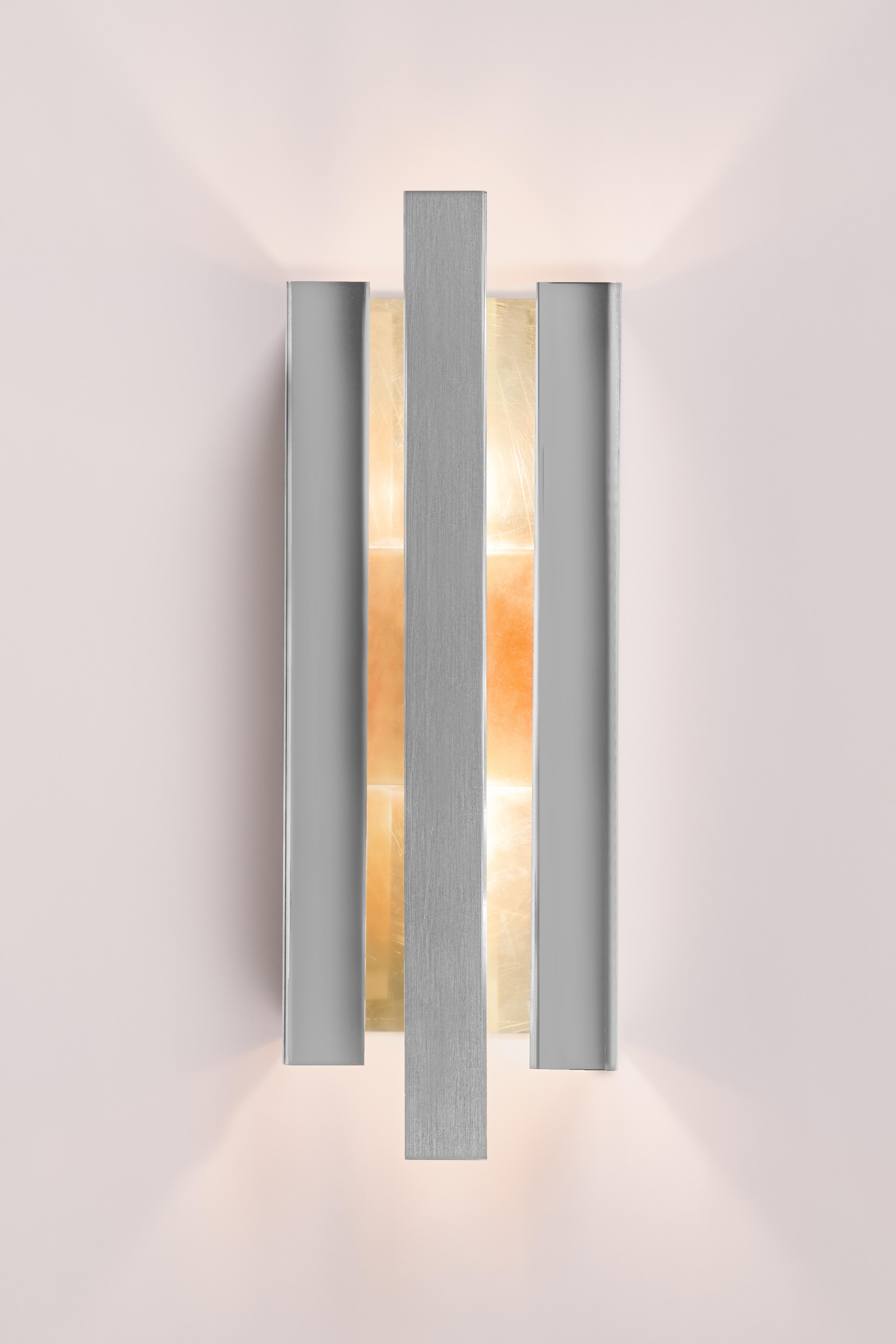 French Contemporary Brushed Aluminium Silver Light Sculpture by Marie Jeunet For Sale