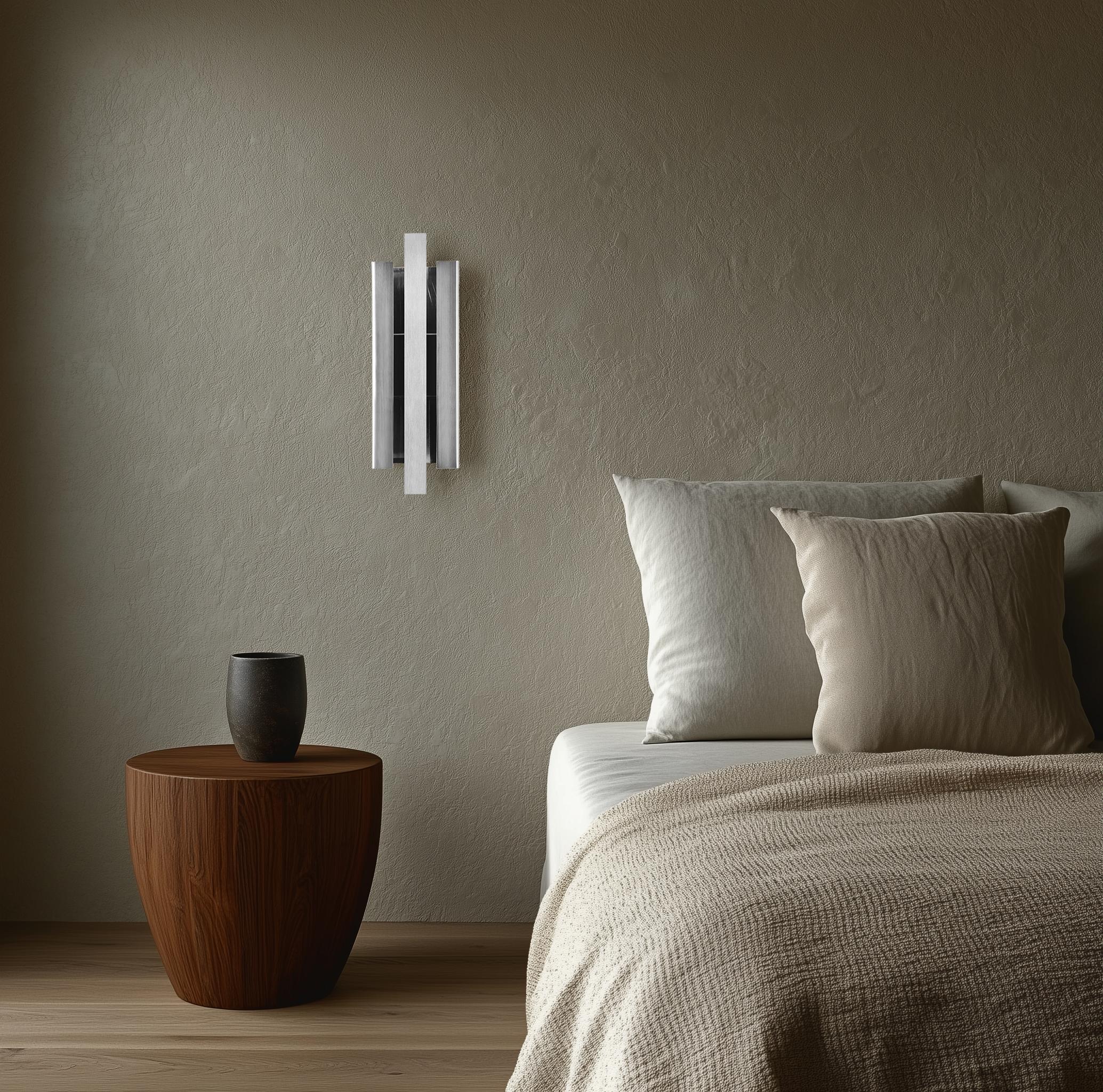 Aluminum Contemporary Brushed Aluminium Silver Light Sculpture by Marie Jeunet For Sale