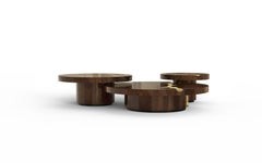 Empire Medium Center Table - Hand-Crafted Brass & Wood Veneer - Boca do Lobo
