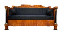 Empire Sofa, Cherry Veneer, Full Columns, Horse Hair, Germany circa 1815