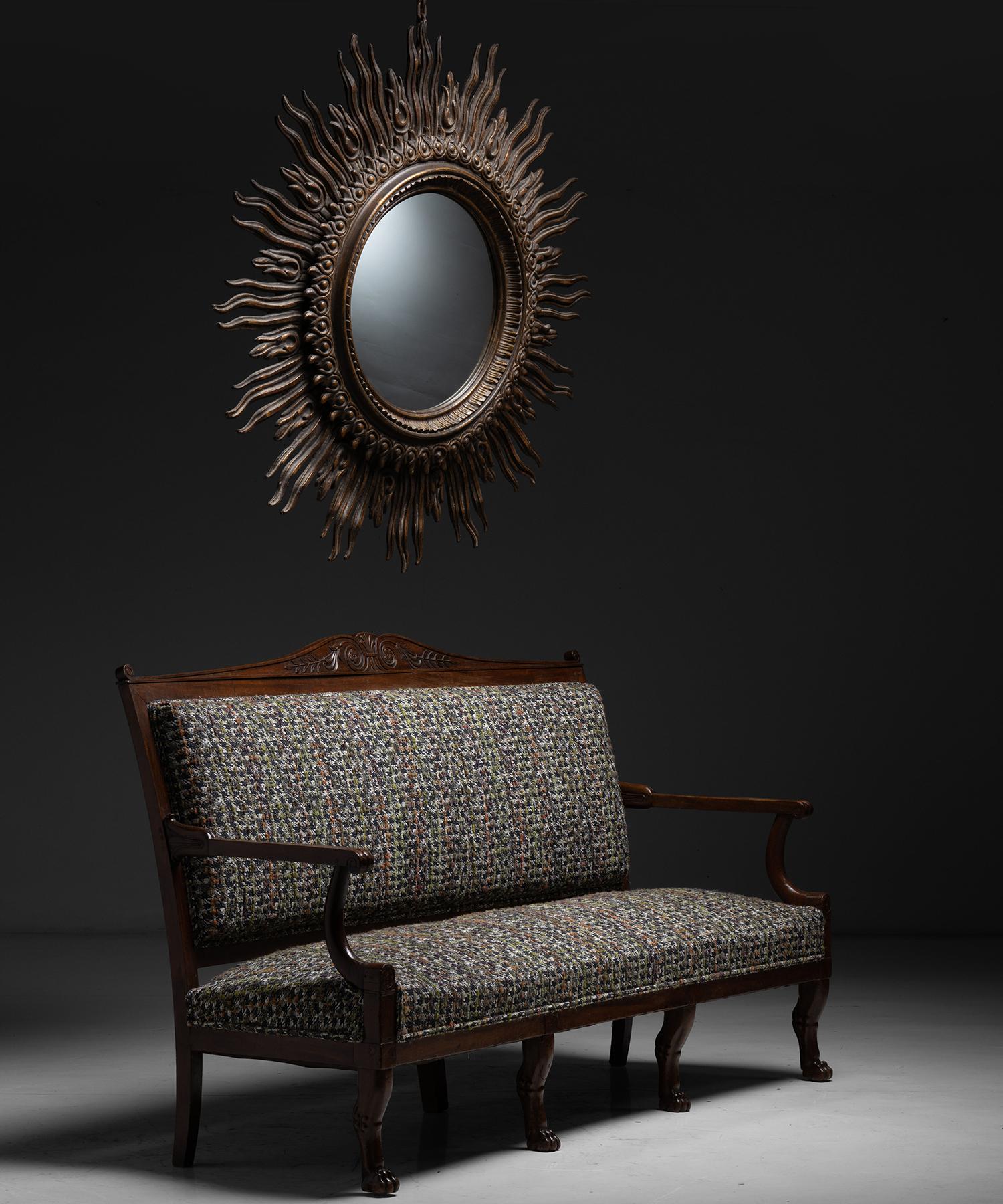 Empire Sofa in Textured Wool Blend, France, circa 1840 5