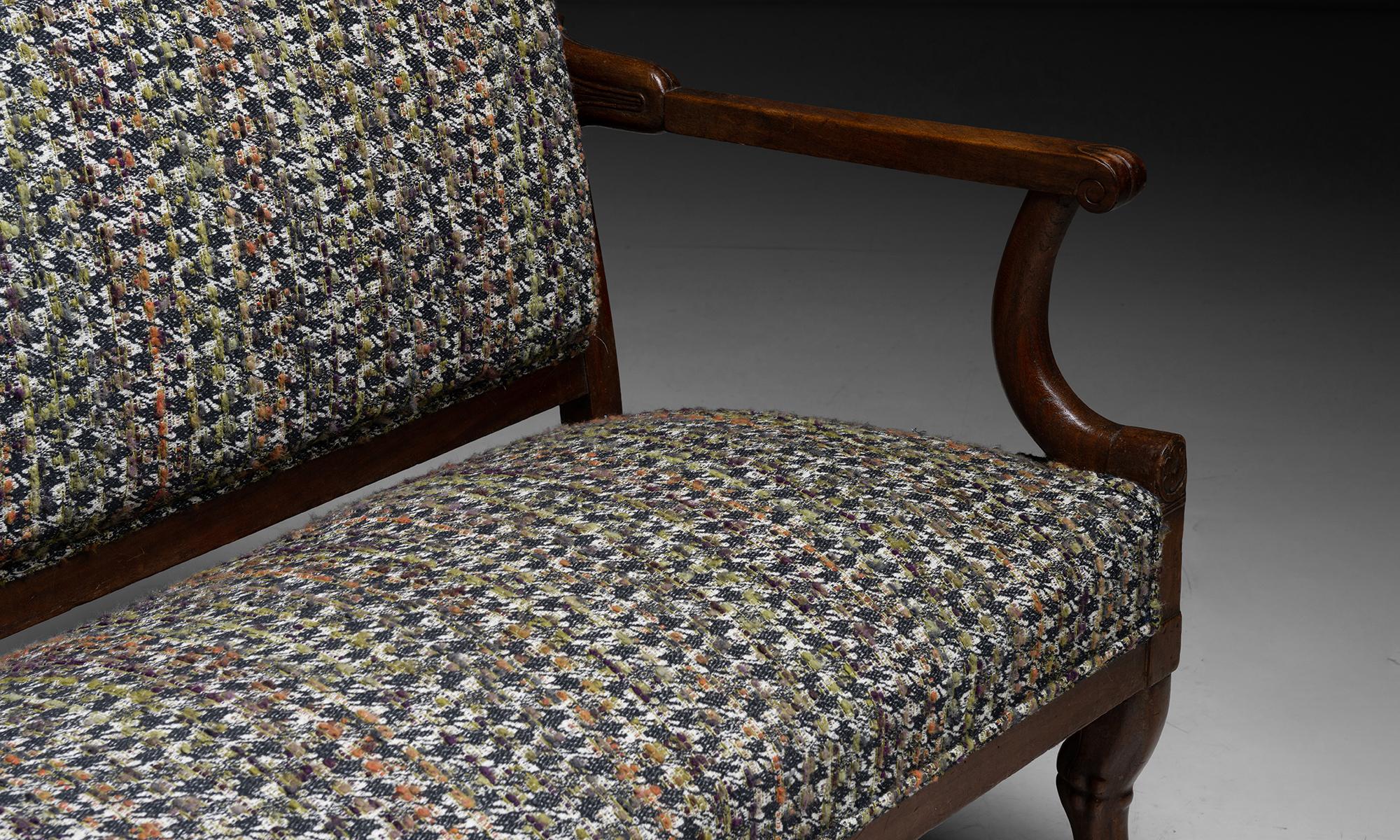 Empire Sofa in Textured Wool Blend, France, circa 1840 1