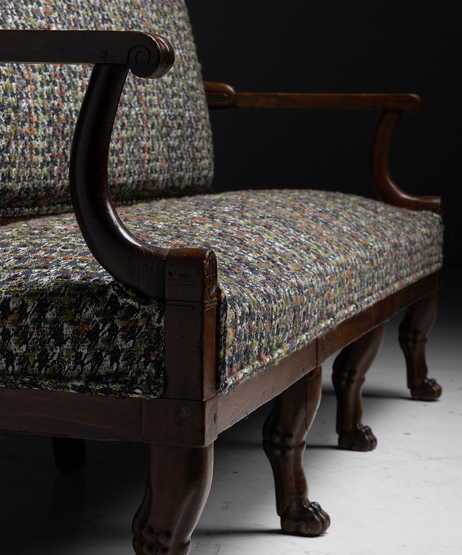 Empire Sofa in Textured Wool Blend, France, circa 1840 2