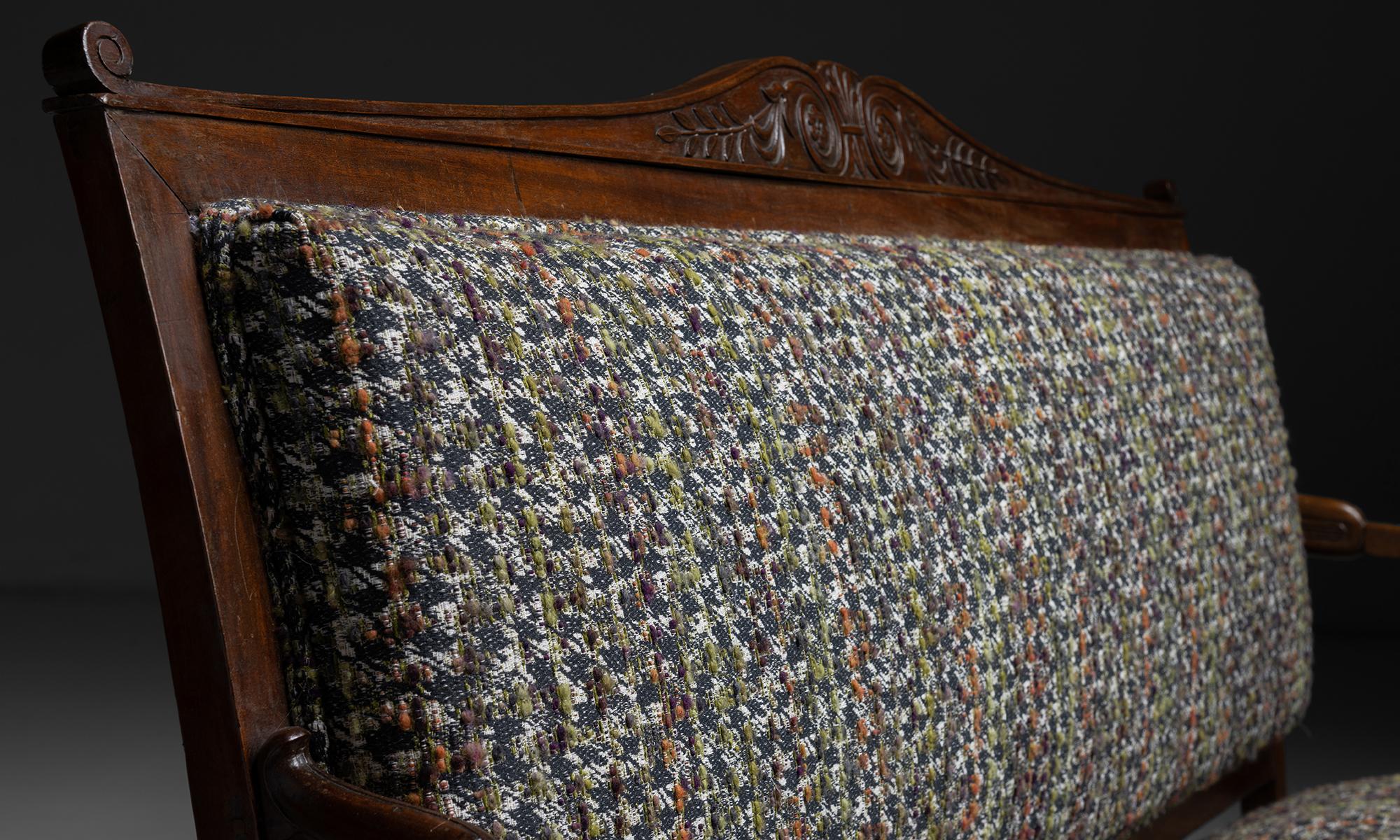 Empire Sofa in Textured Wool Blend, France, circa 1840 3