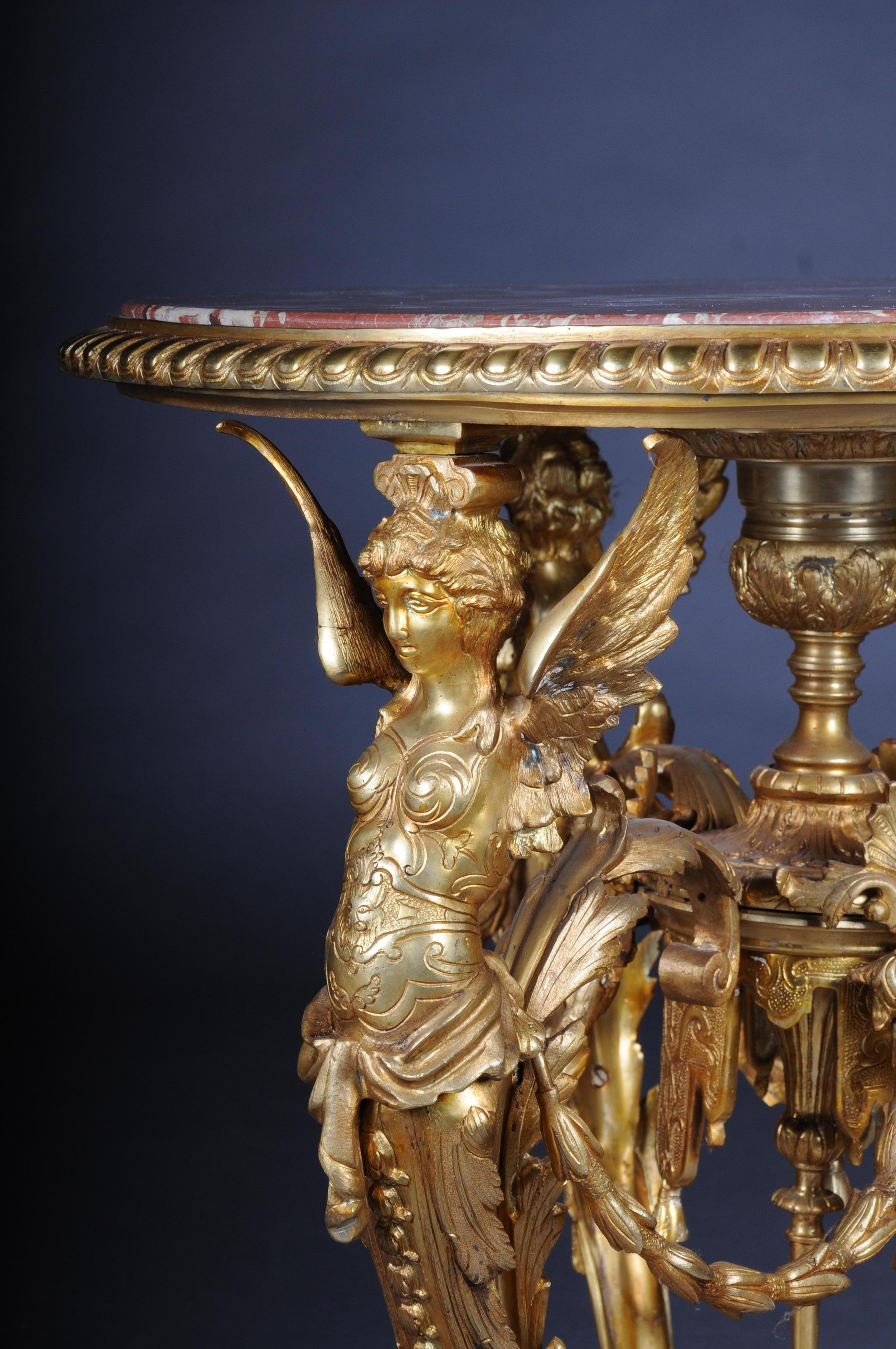 Empire Splendid French Saloon Table, Bronze Gilt For Sale 6