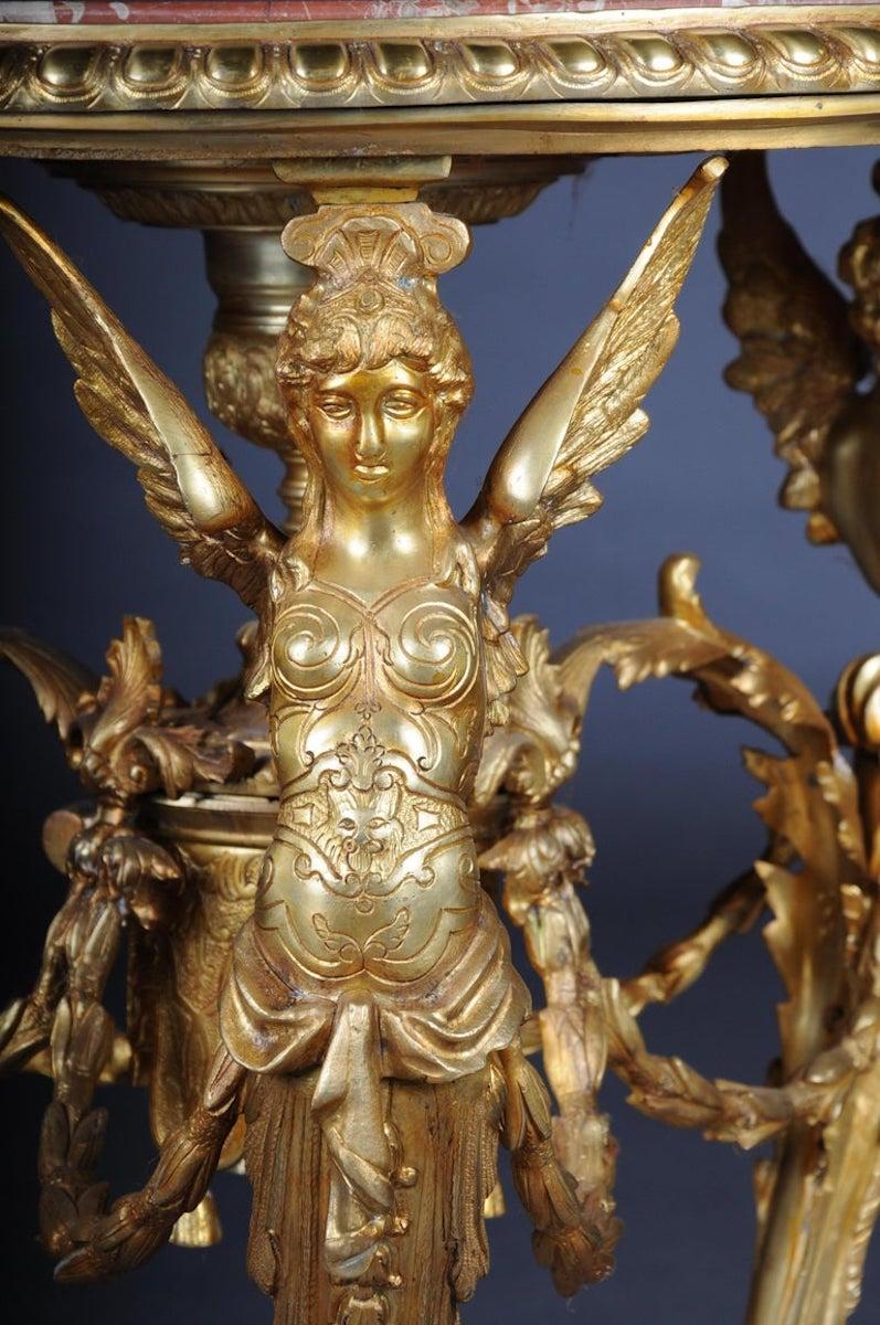 Splendido tavolo da salotto francese Empire, bronzo dorato in vendita 5