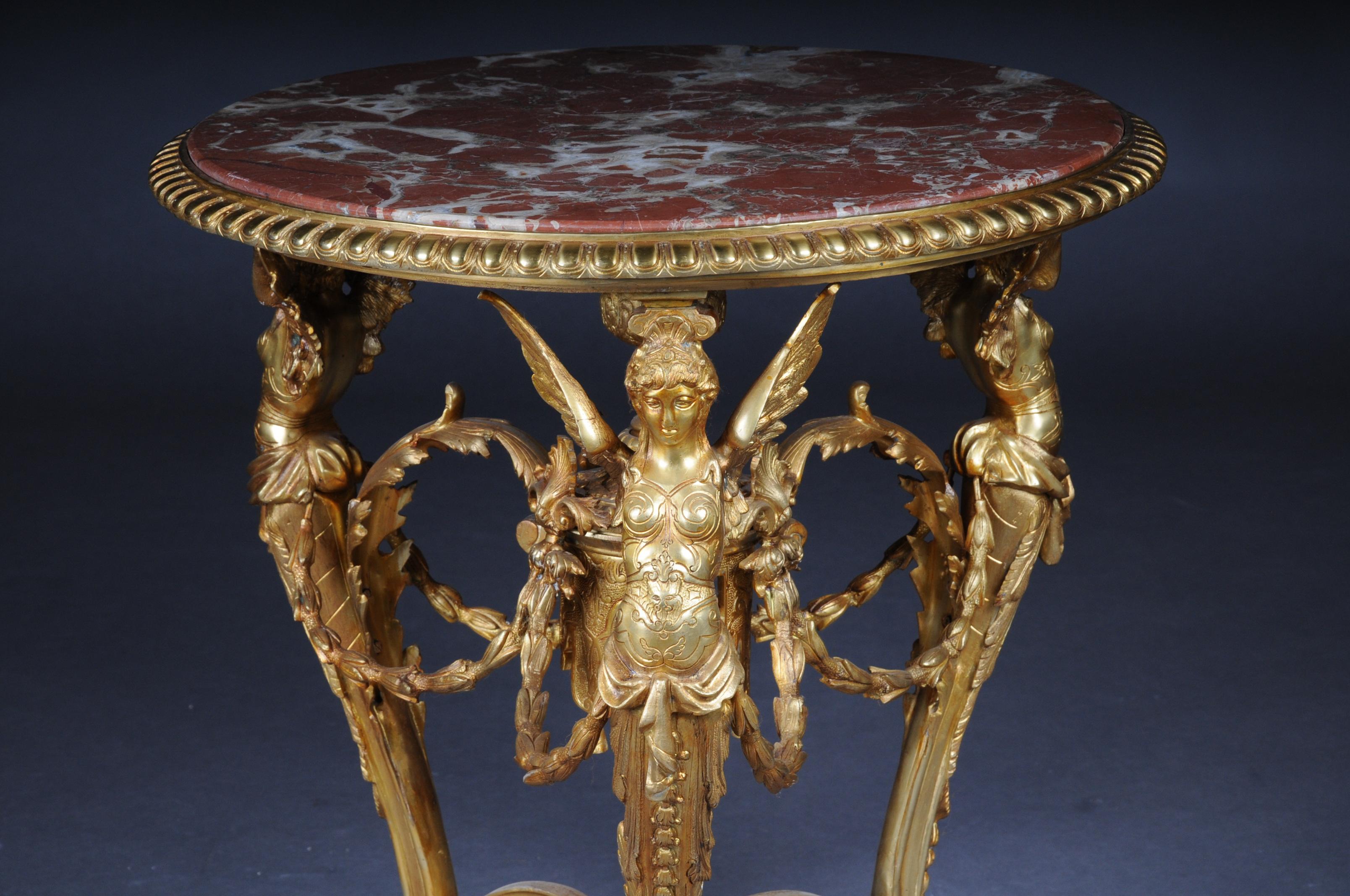 Empire Splendid French Saloon Table, Bronze Gilt For Sale 9