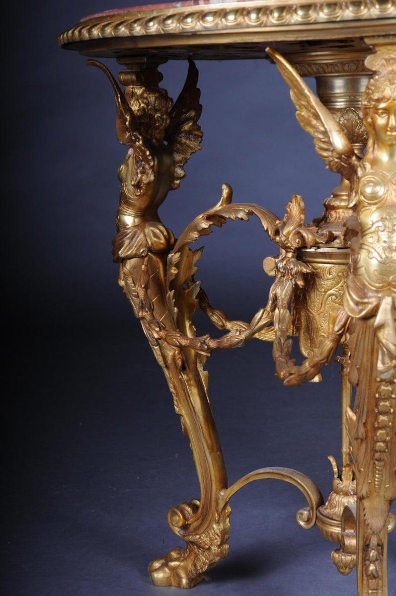 Splendido tavolo da salotto francese Empire, bronzo dorato in vendita 6