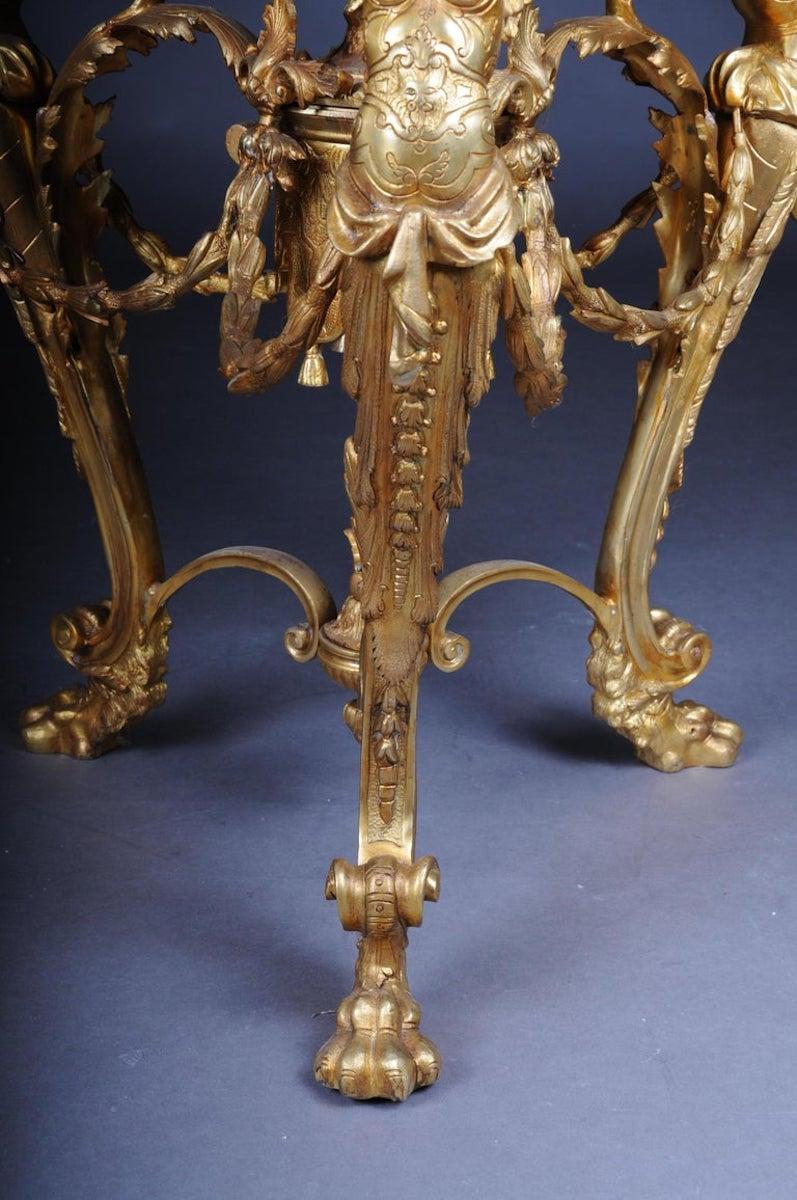 Splendido tavolo da salotto francese Empire, bronzo dorato in vendita 7