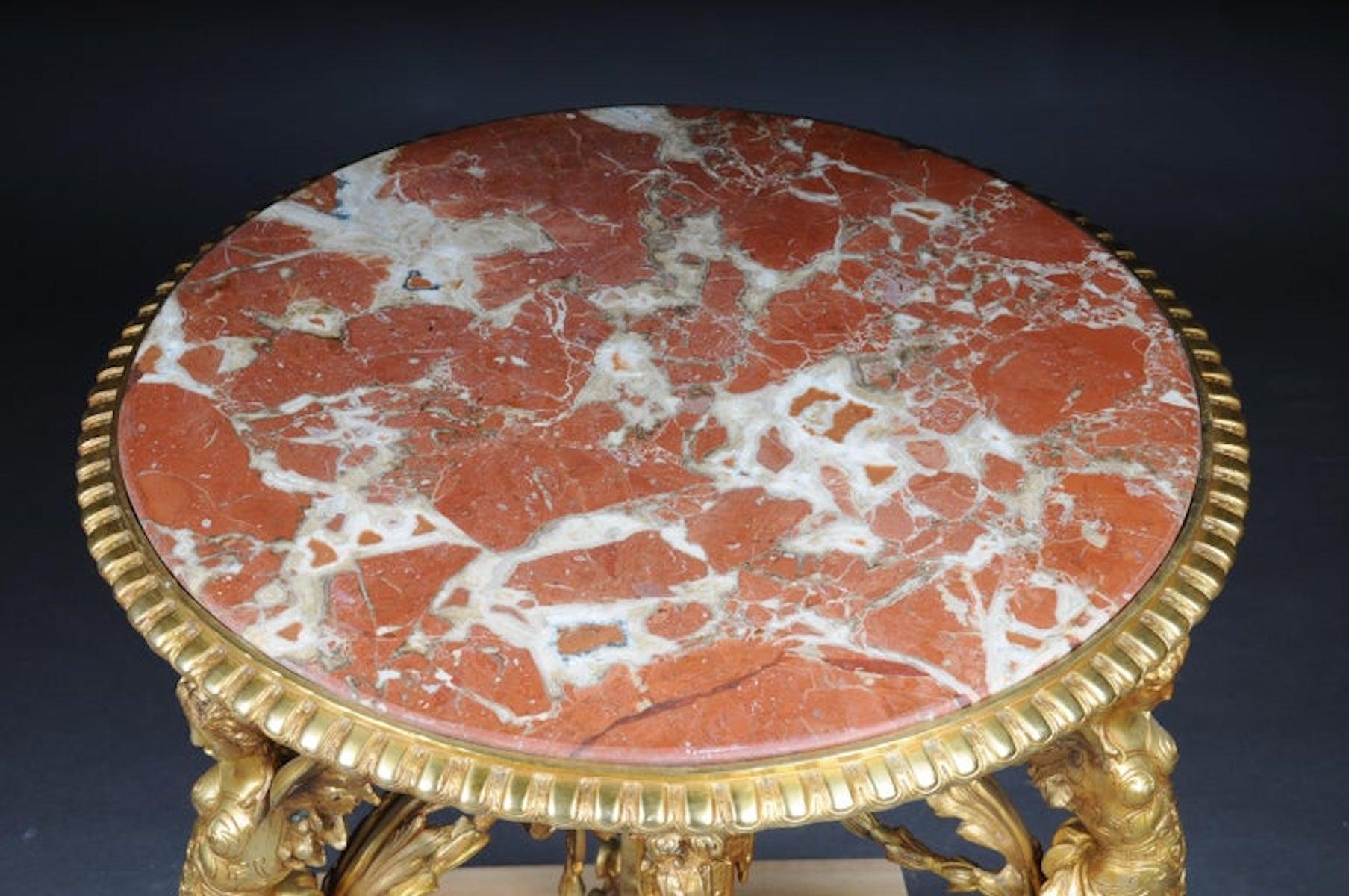 Splendido tavolo da salotto francese Empire, bronzo dorato in vendita 10