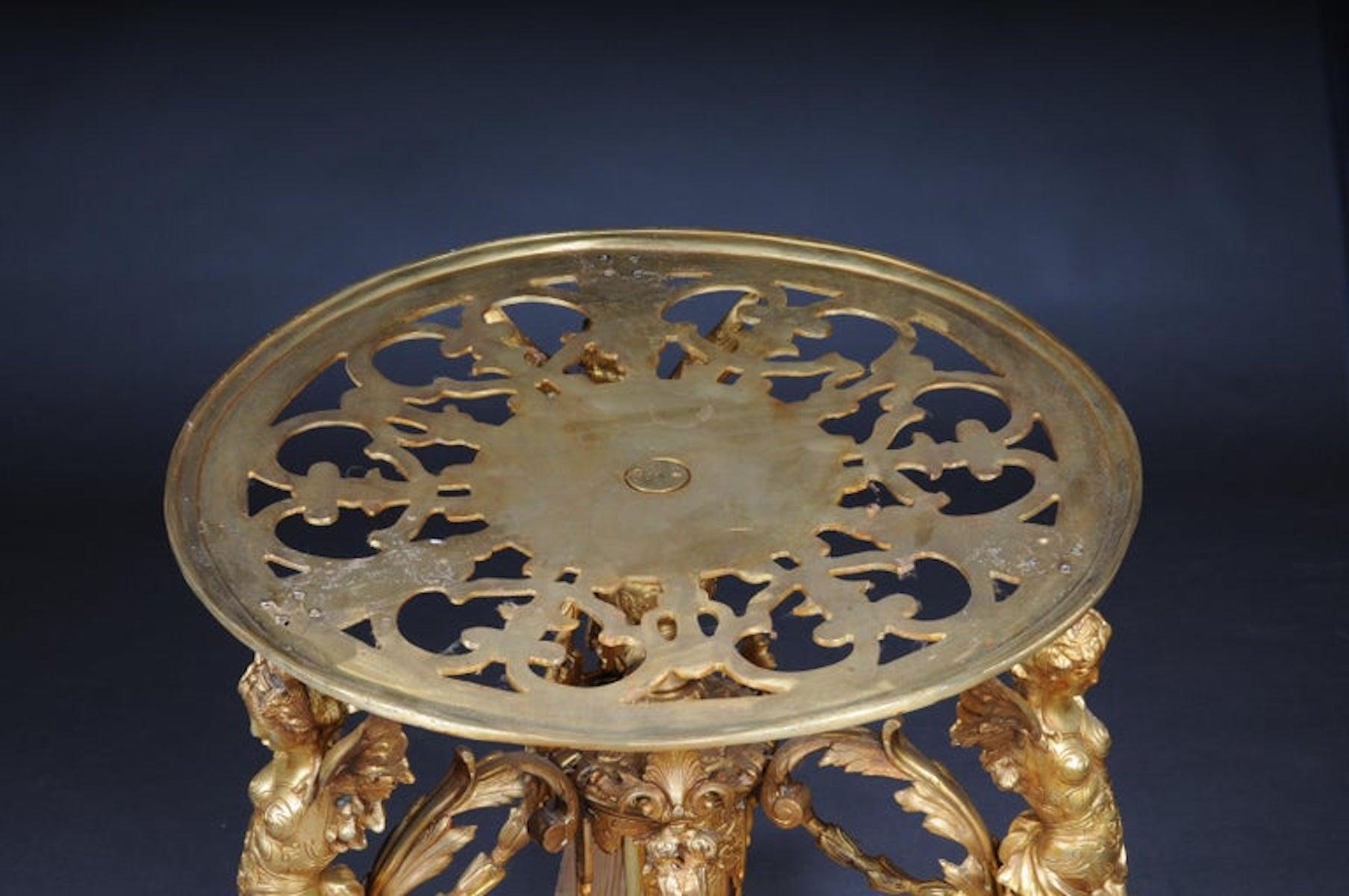 Splendido tavolo da salotto francese Empire, bronzo dorato in vendita 11
