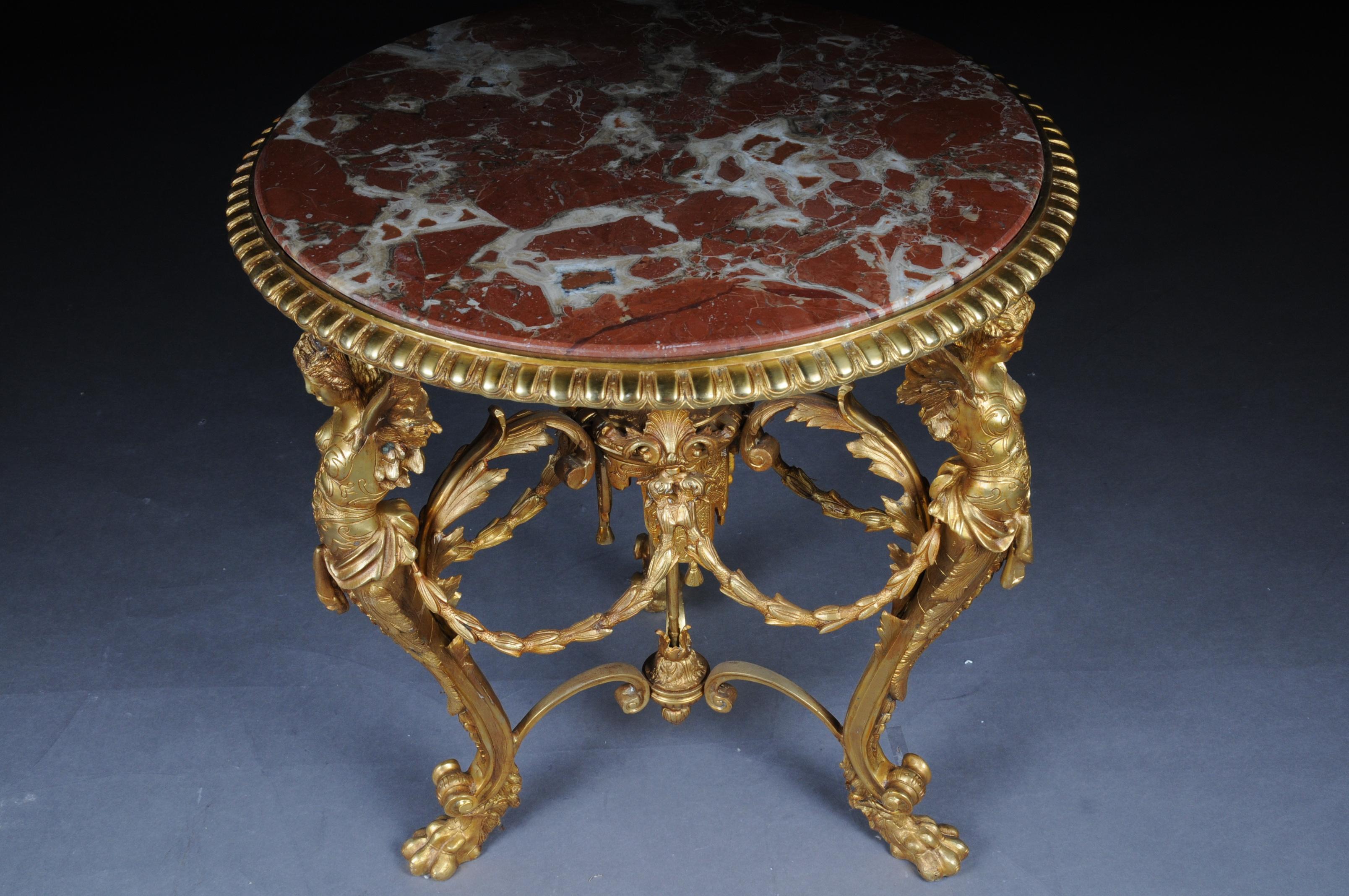 Empire Splendid French Saloon Table, Bronze Gilt For Sale 3