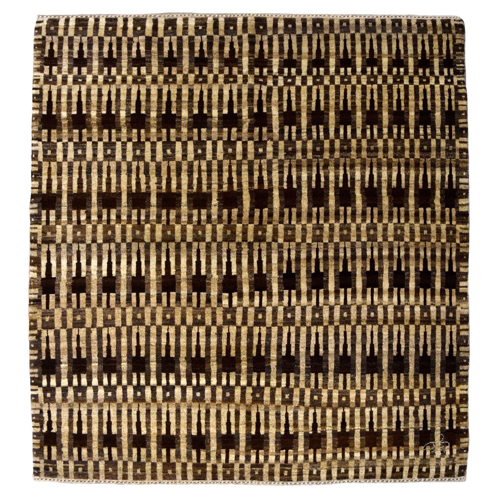 Handgeknüpfter Contemporary Wool Persian Rug, Orley Shabahang,  4' x 4'