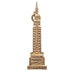 Empire State Building Gold Charm