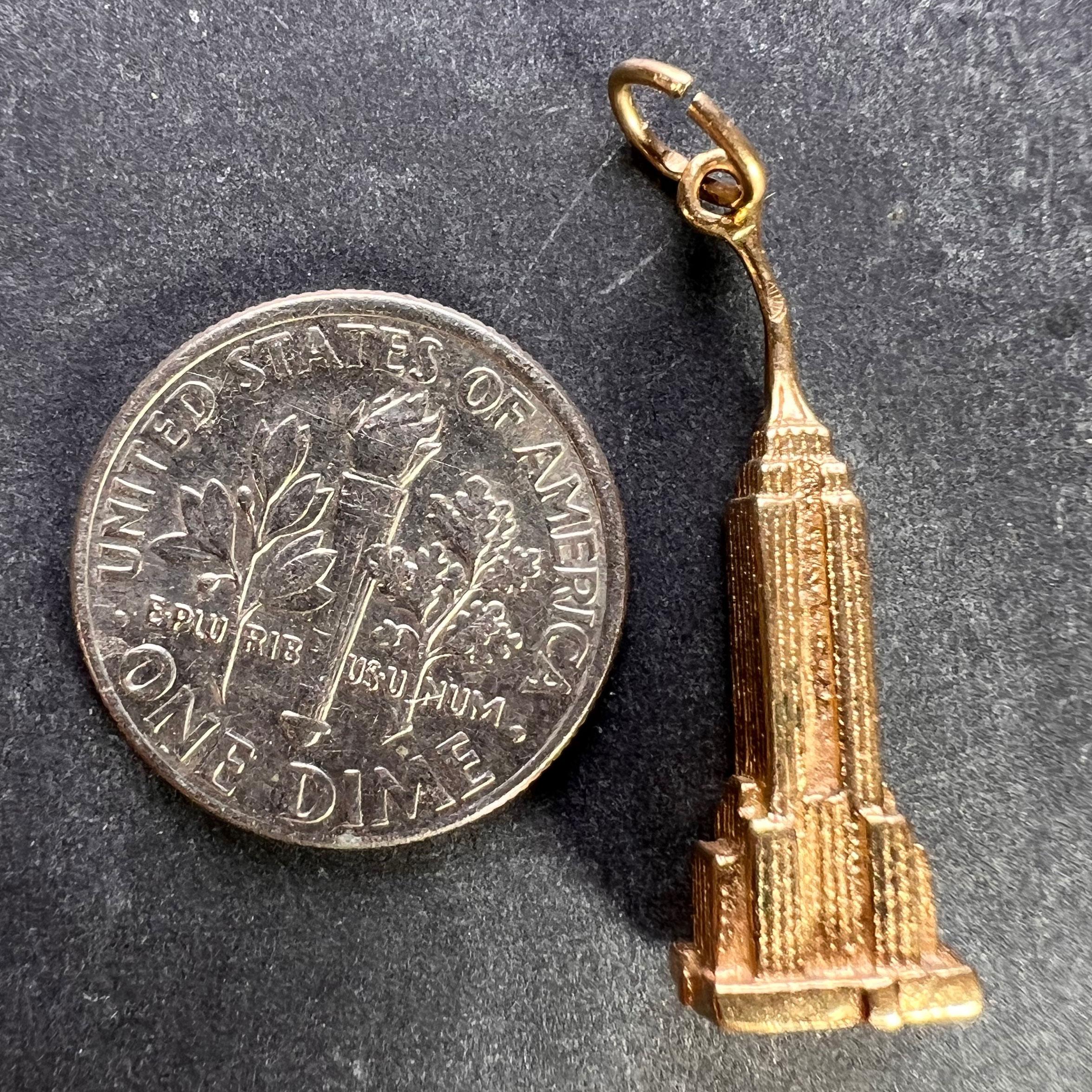 Ciondolo Charm Empire State Building New York in oro giallo 14K 6