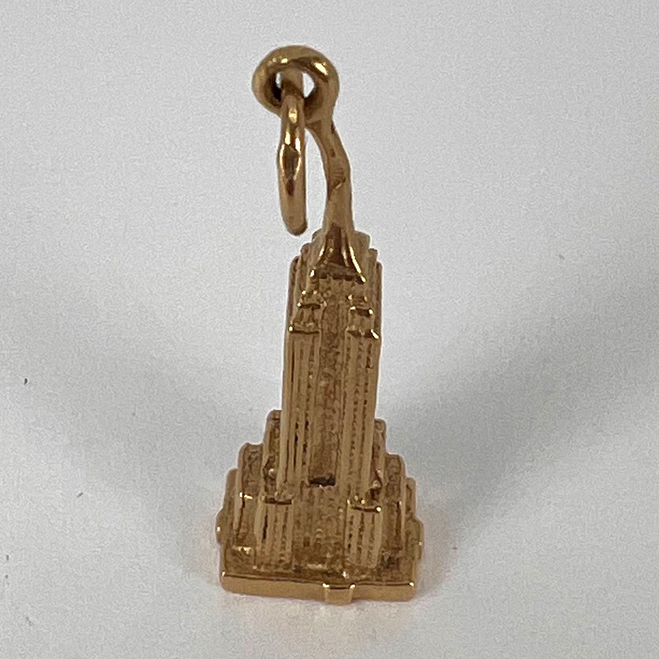 Ciondolo Charm Empire State Building New York in oro giallo 14K 8