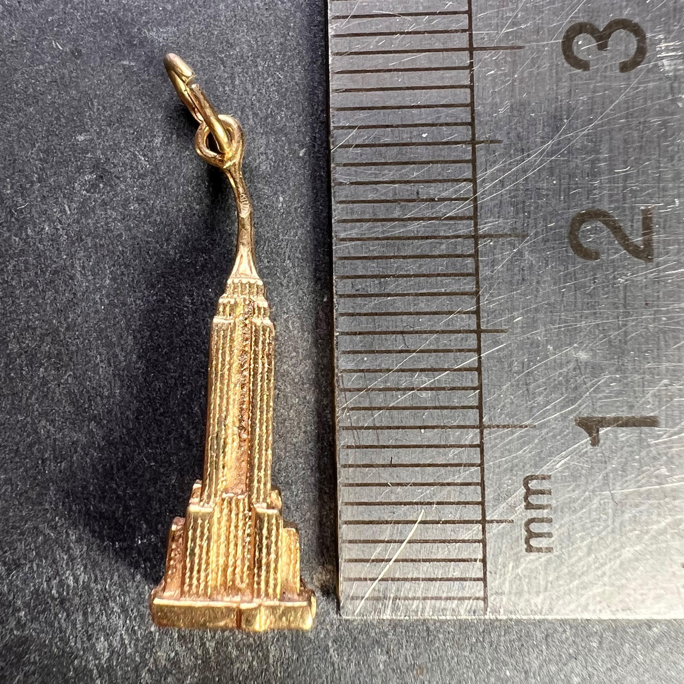 Ciondolo Charm Empire State Building New York in oro giallo 14K 5