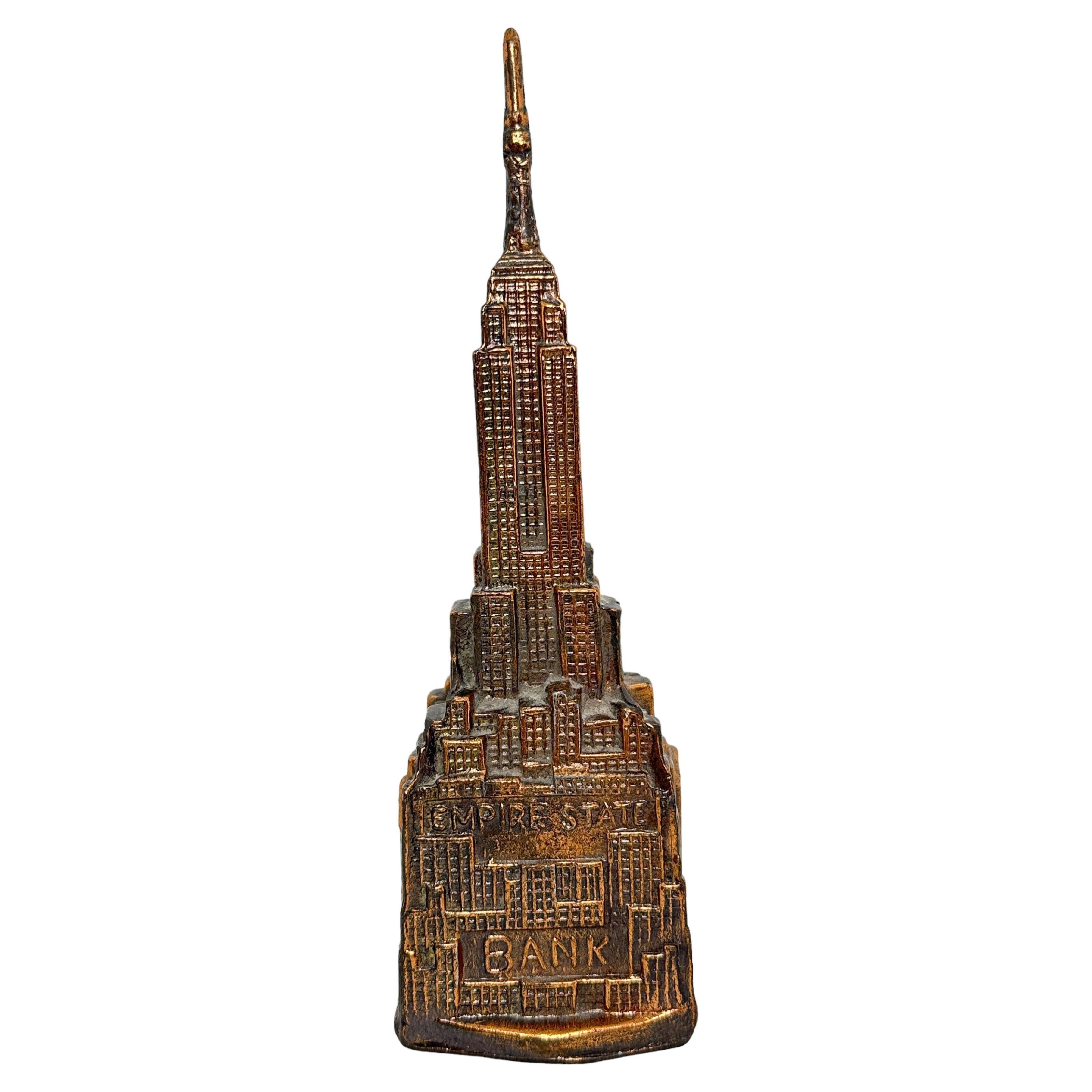 Empire State Building Souvenir Metal Money Box Piggy Bank Vintage, 1960s For Sale