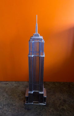 Empire State Building Wire Sculpture Model in Chrome