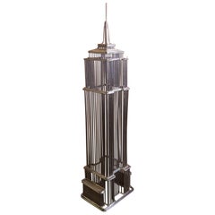 Empire State Building Wire Sculpture Model in Chrome