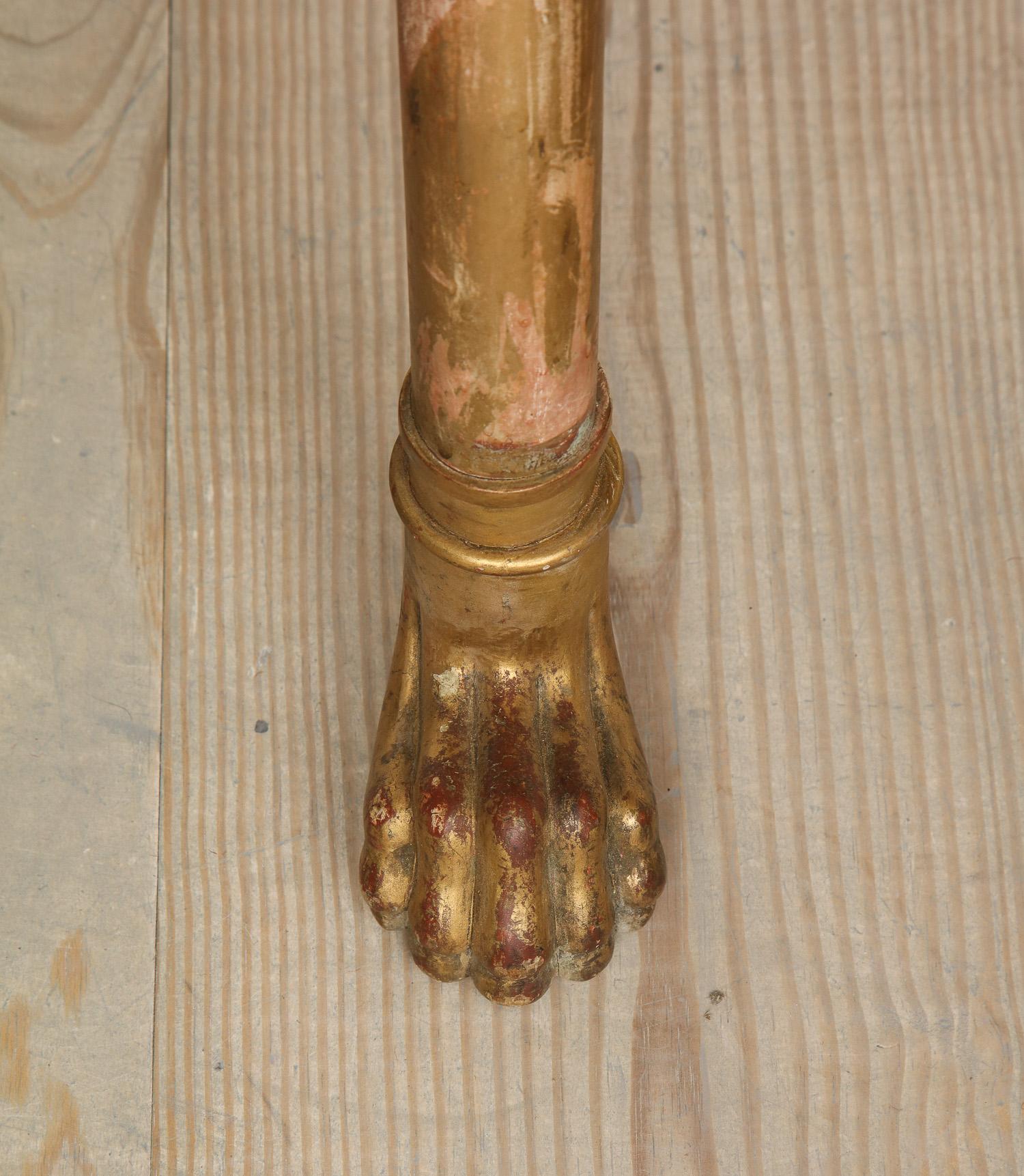 19th Century Empire Stool with Giltwood Lion Heads and Paw Feet, Sweden, Circa 1810 For Sale