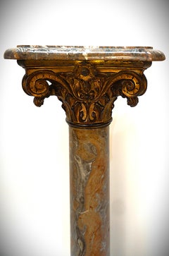 Empire Style 10th Century Marble and bronze Column Pedestal
