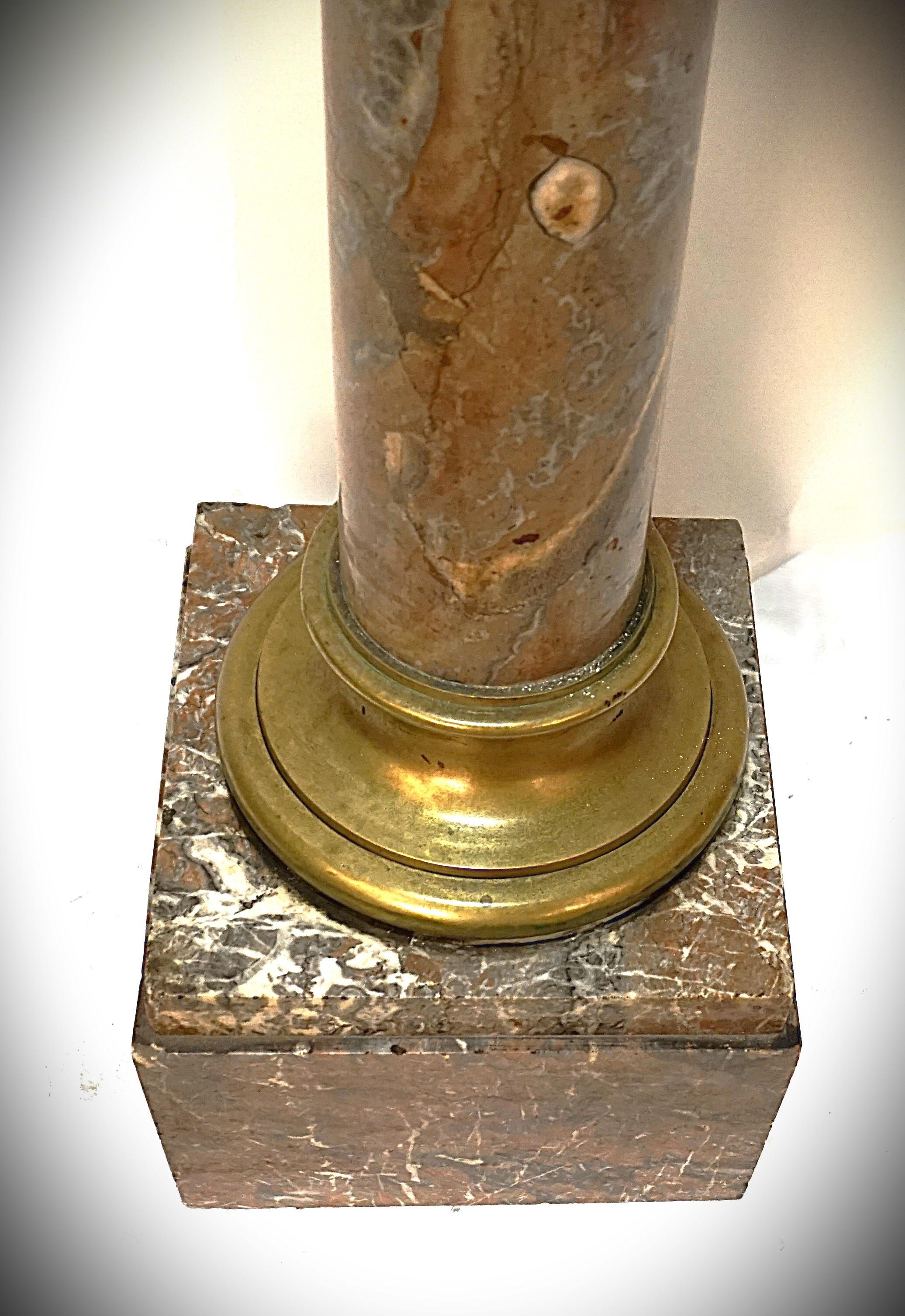 Column-Sockel aus Marmor und Bronze im Empire-Stil des 10. Jahrhunderts (Französisch) im Angebot