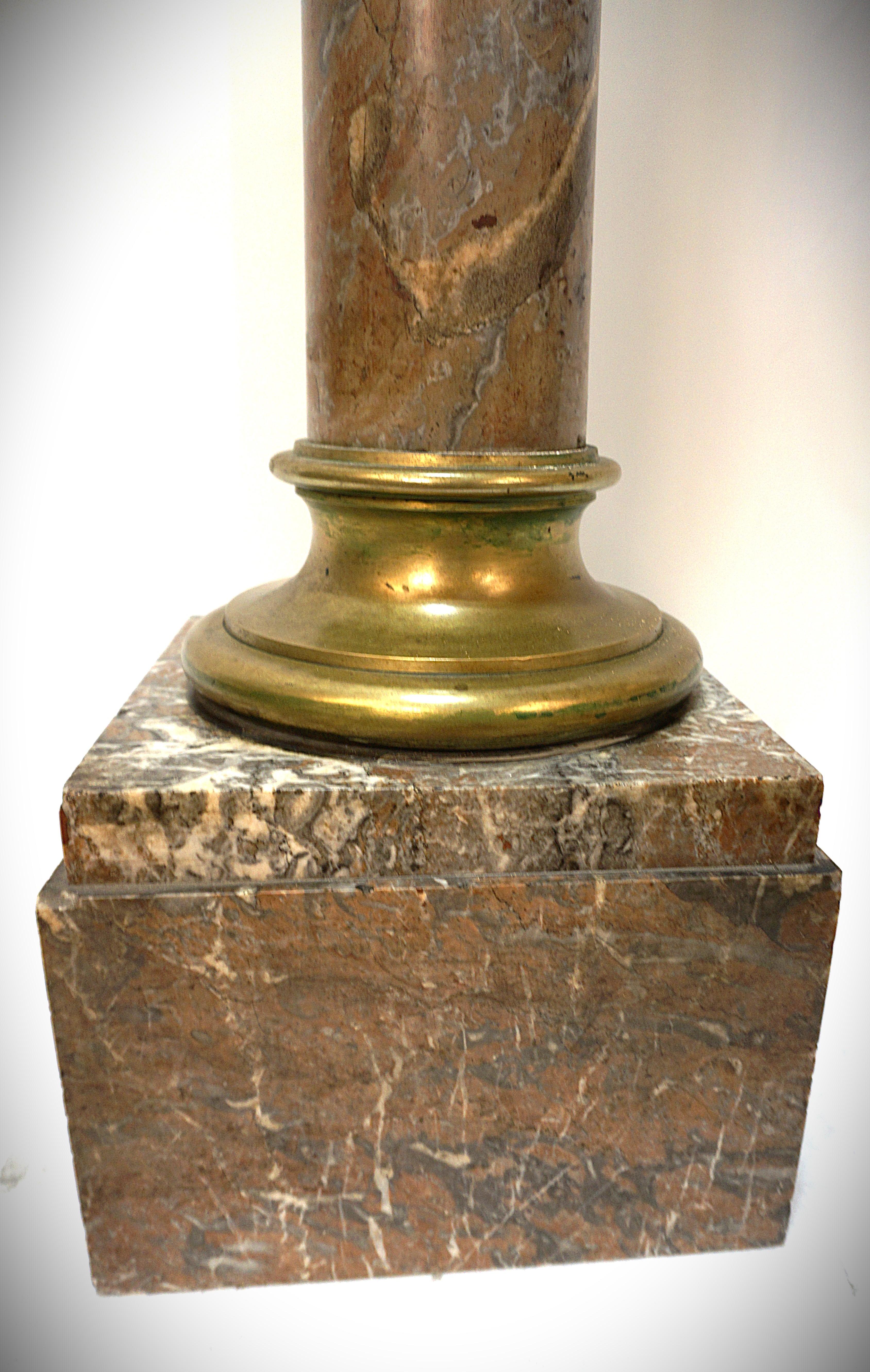Column-Sockel aus Marmor und Bronze im Empire-Stil des 10. Jahrhunderts im Zustand „Gut“ im Angebot in Fairfax, VA