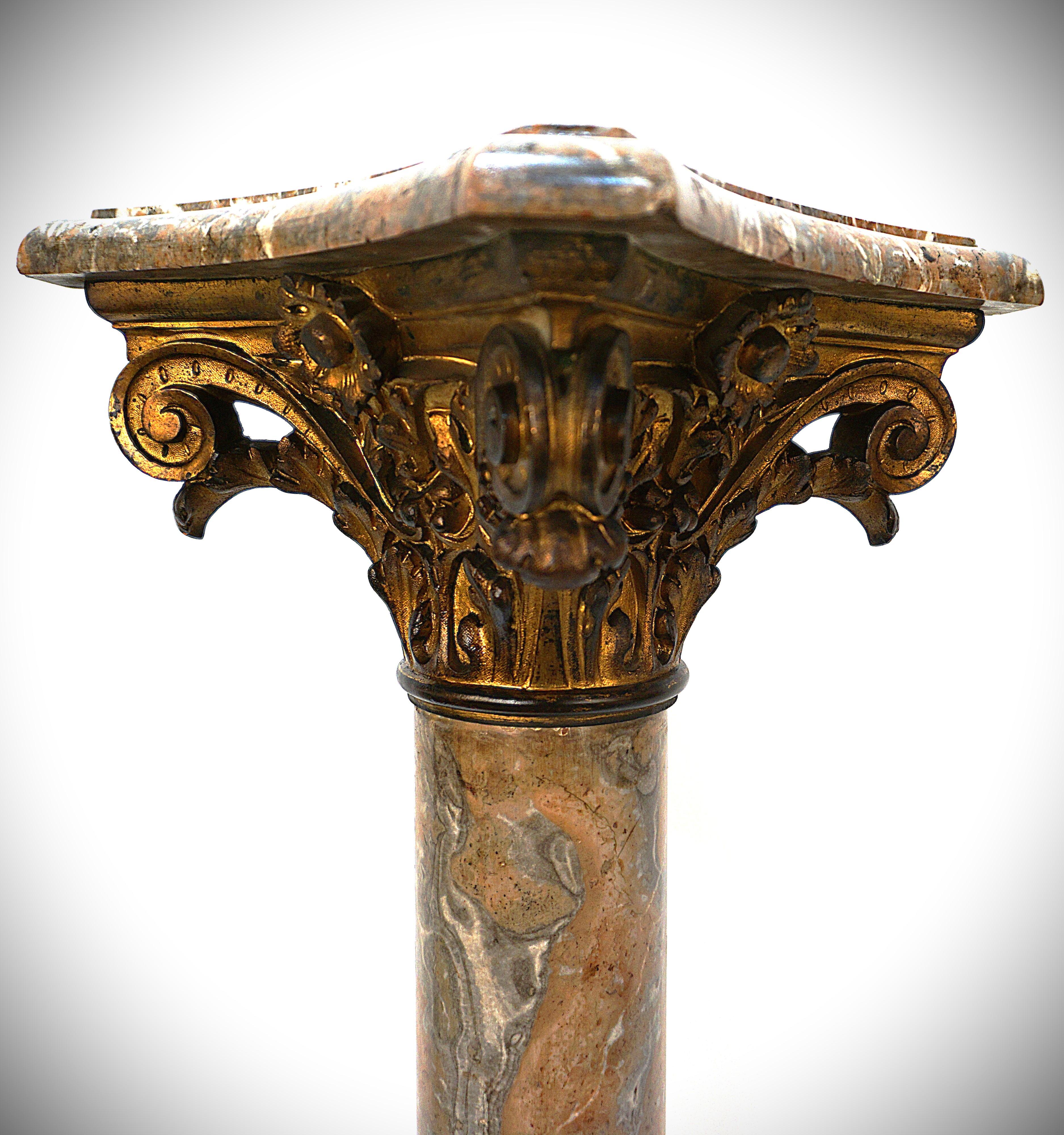 Column-Sockel aus Marmor und Bronze im Empire-Stil des 10. Jahrhunderts im Angebot 1