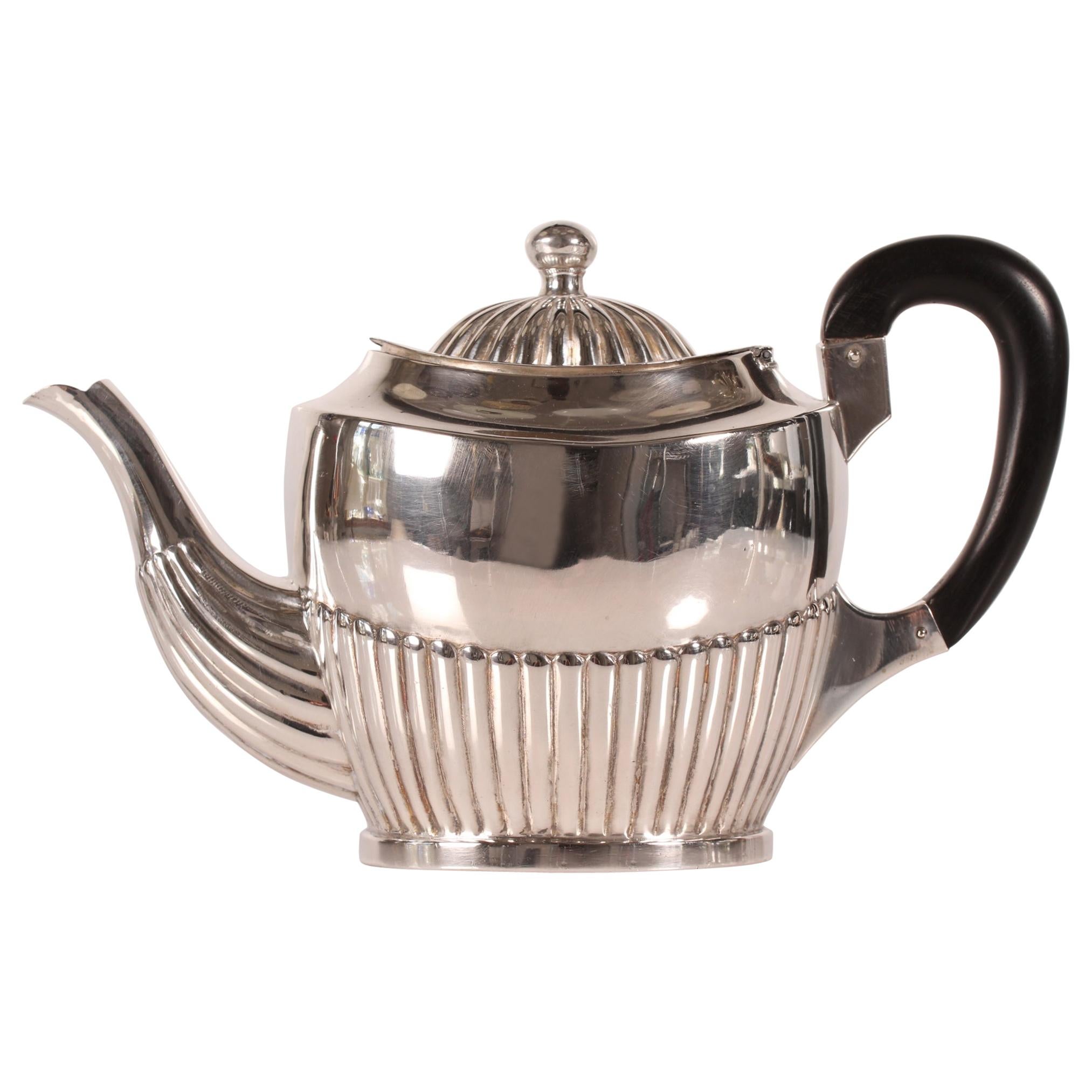 Empire Style 1918 Genuine Silver Teapot and Solid Ebony Handle by August Thomsen