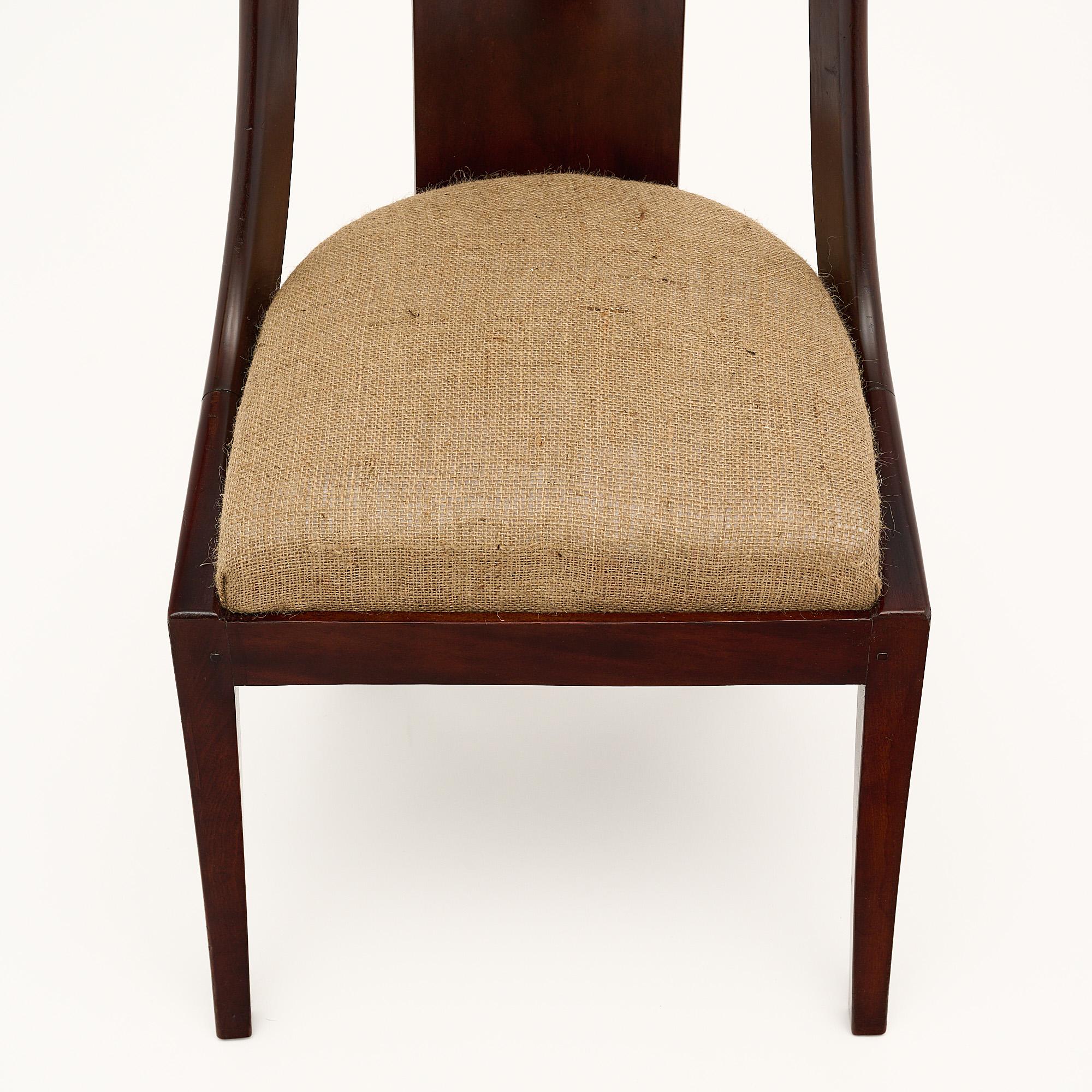 Burlap Empire Style Antique Gondola Chairs