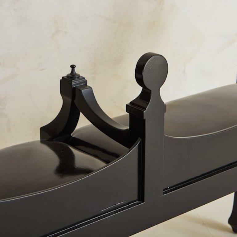 Mid-20th Century Empire Style Arched Bench with Finials, 1960s