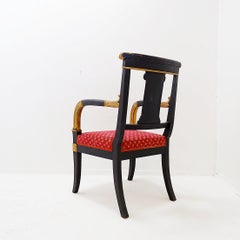 Empire Style Black and Gold Armchair - 19th century