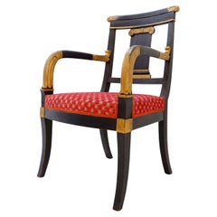 Empire Style Black and Gold Armchair - 19th century